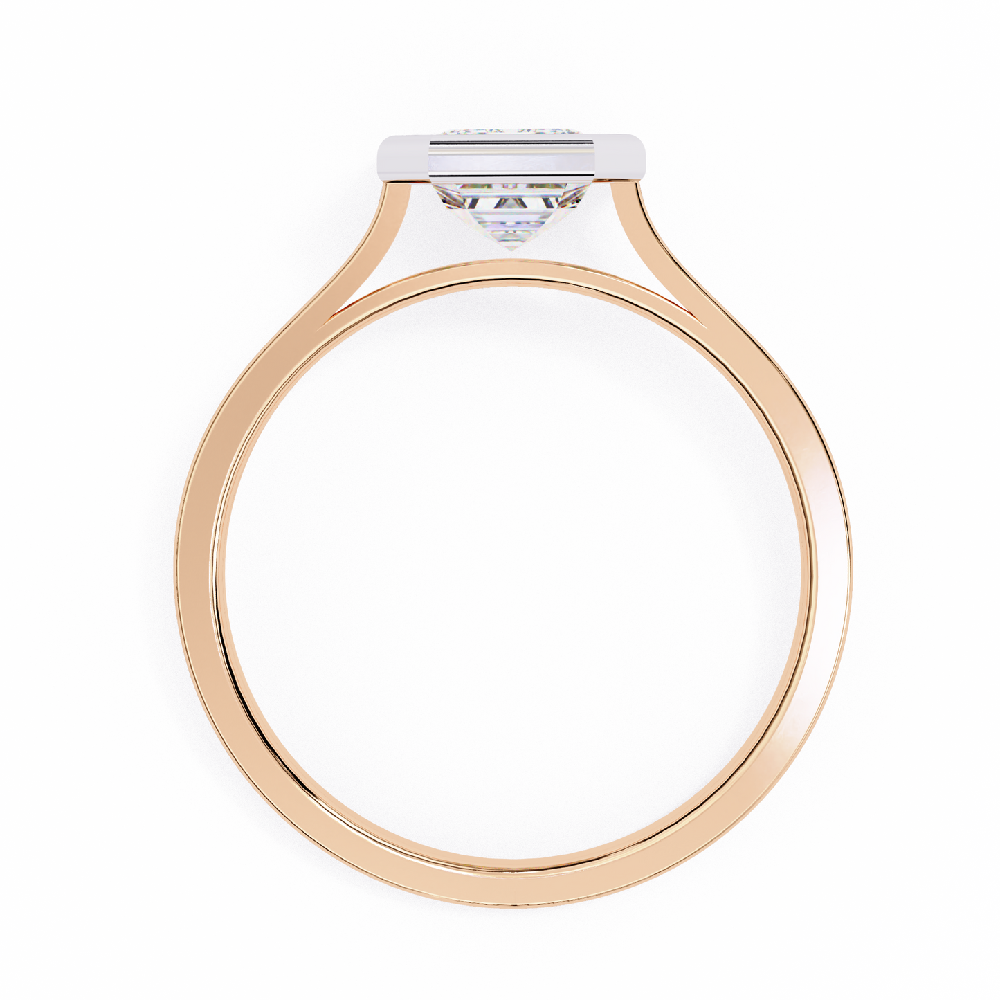 emerald bezel lab grown diamond ring