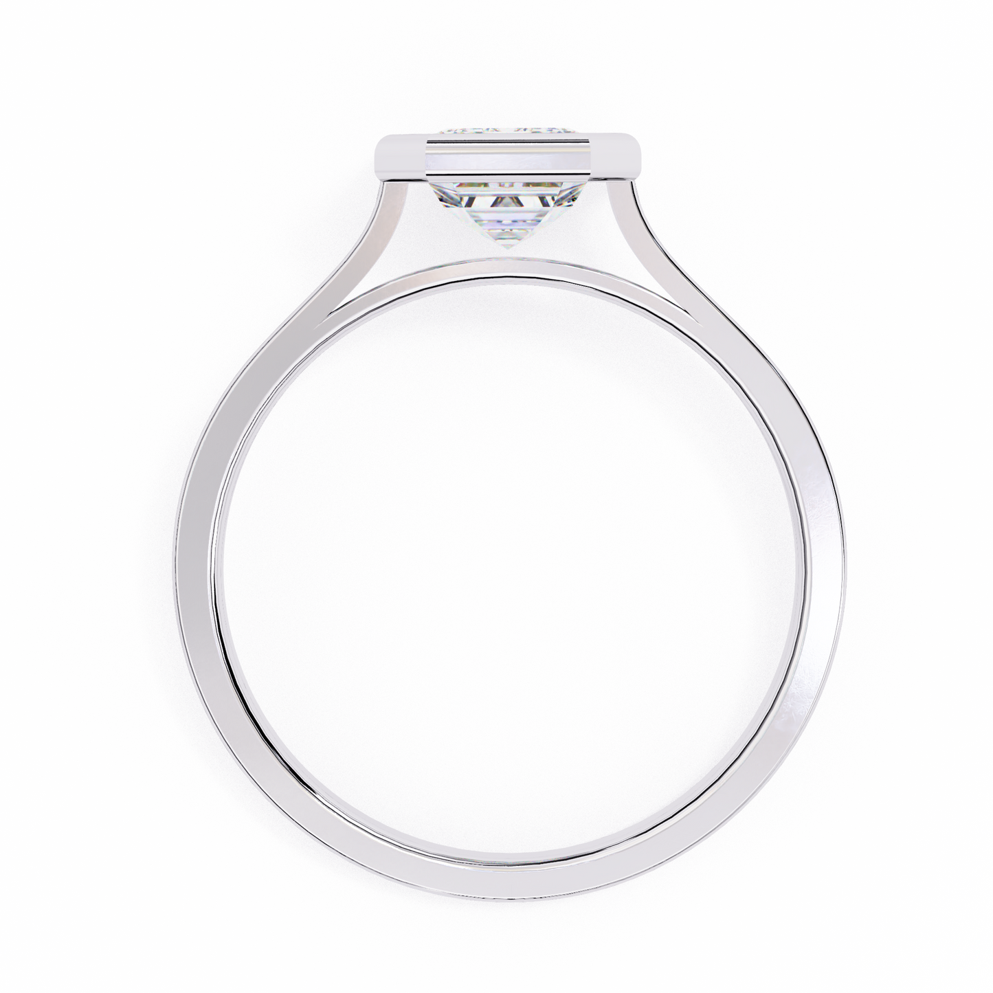 emerald bezel lab grown diamond ring