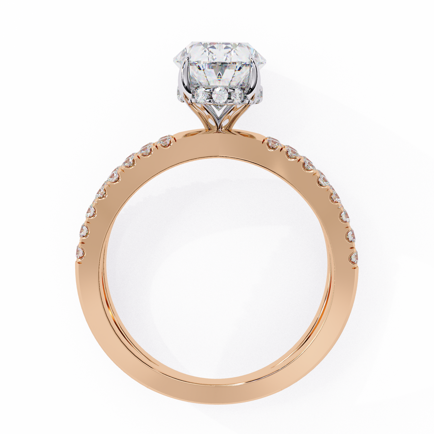 val pavé crisscross lab grown diamond ring
