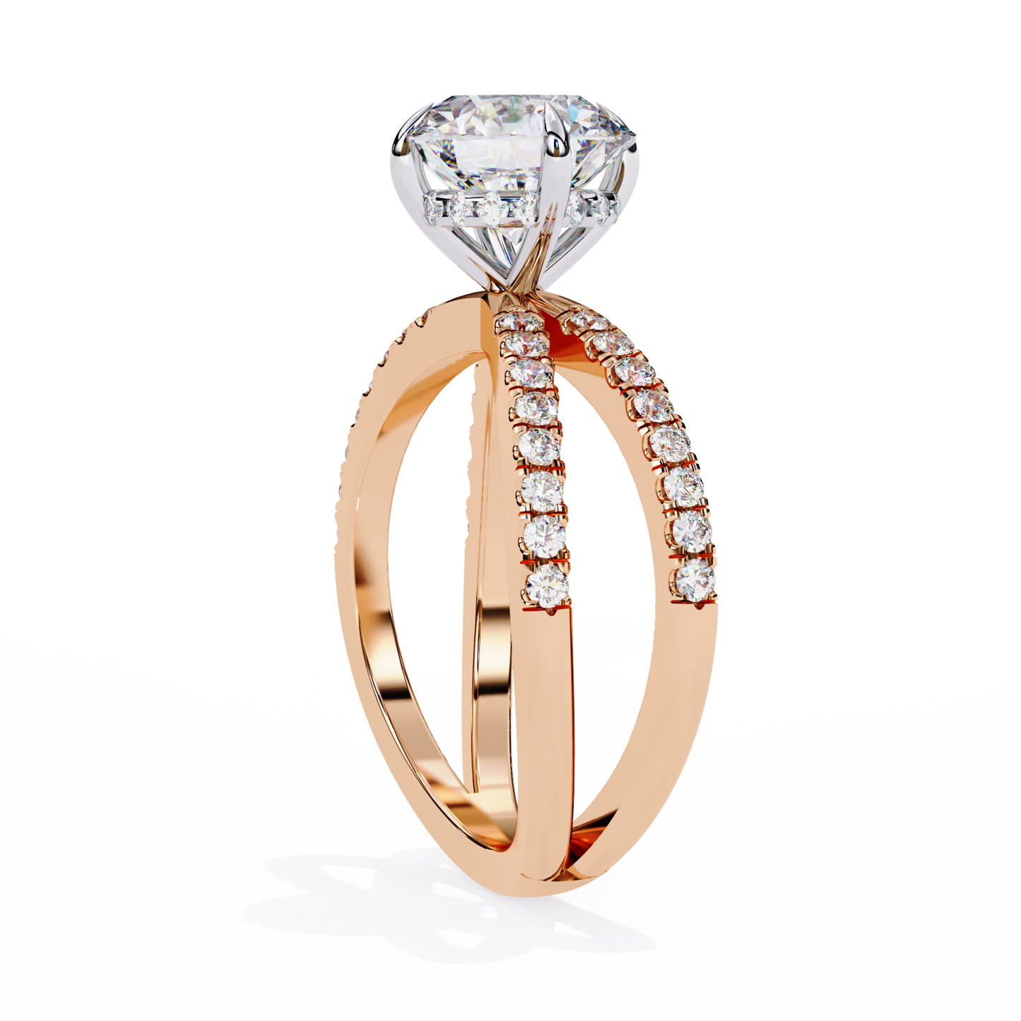 serene lab grown diamond infinity pavé ring