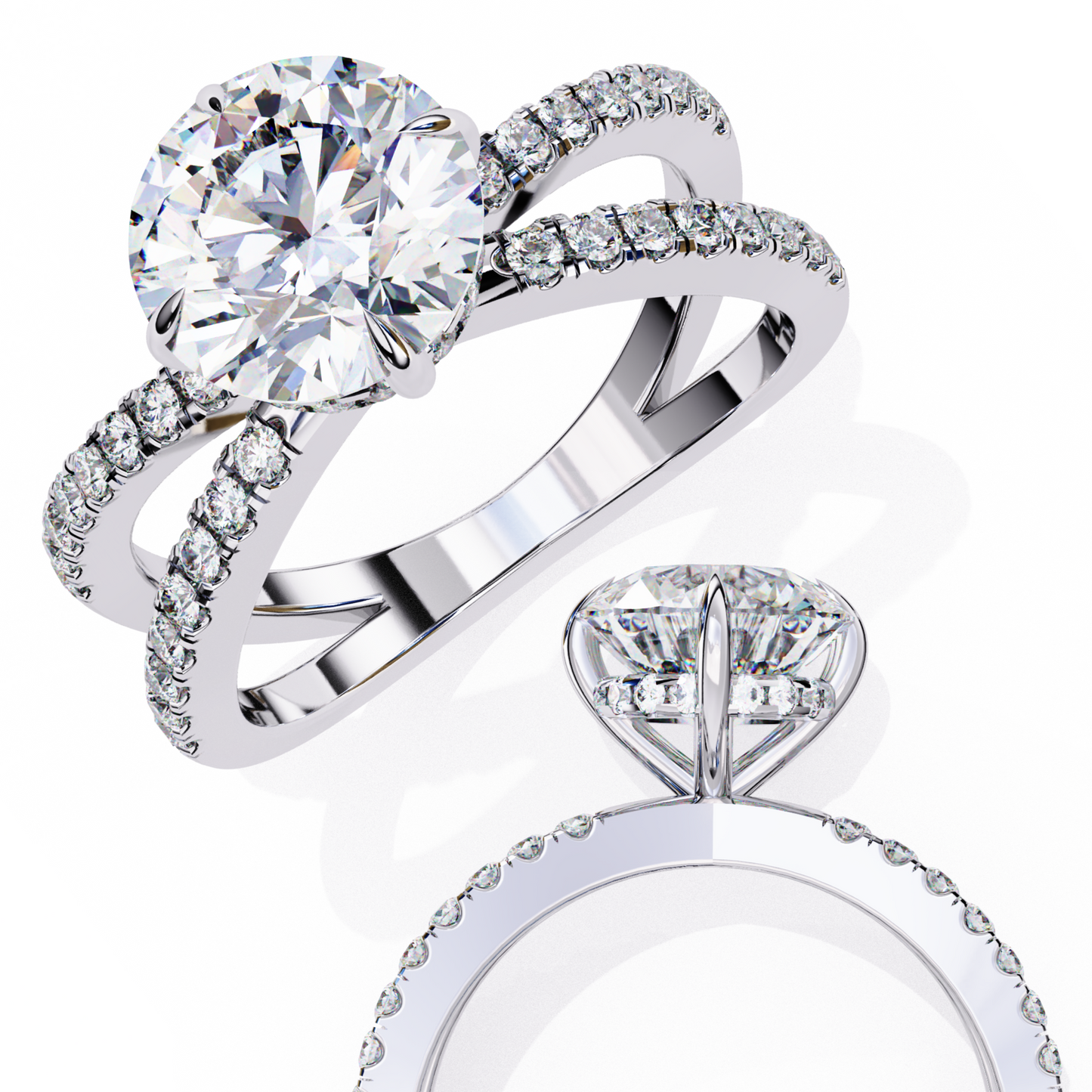 serene lab grown diamond infinity pavé ring