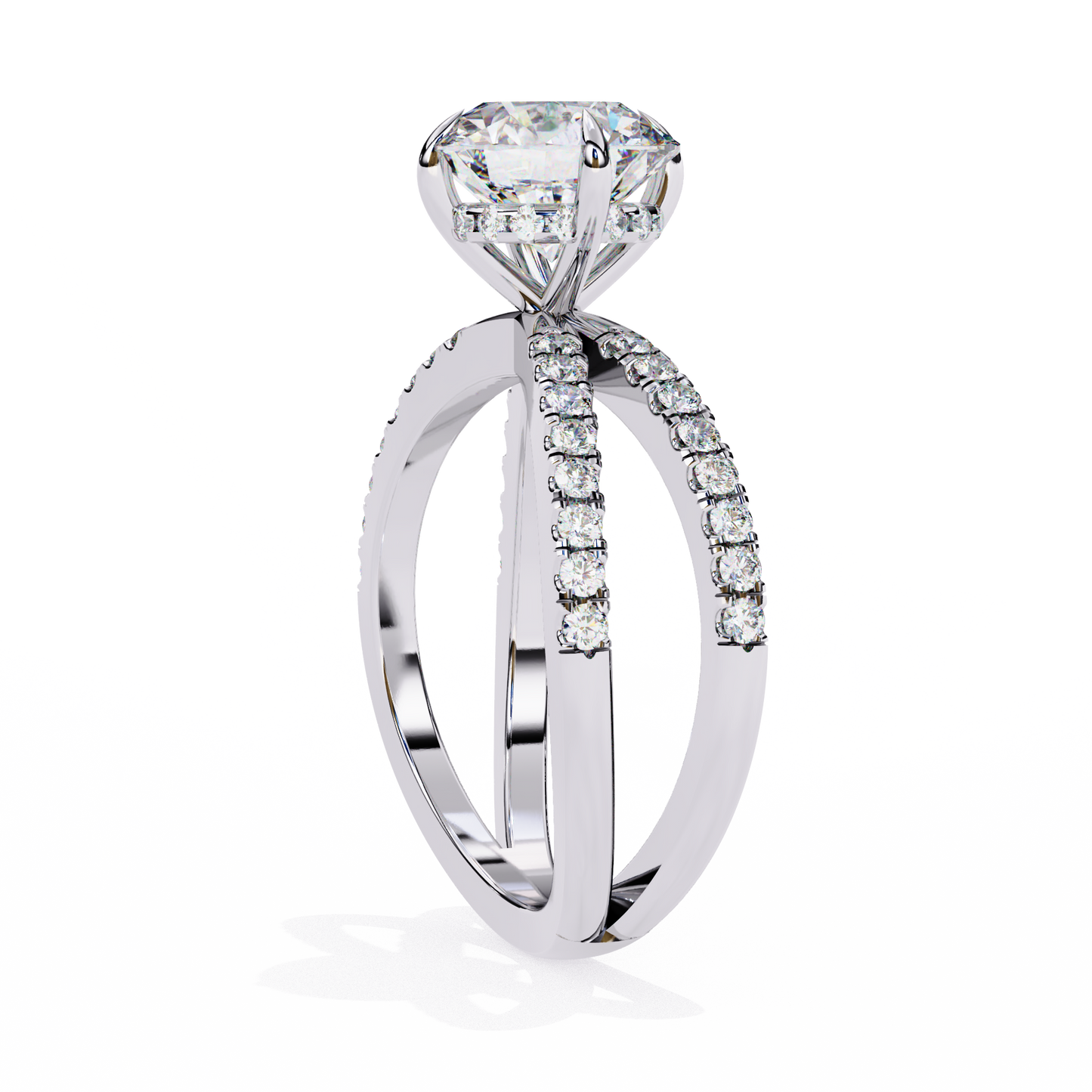 serene lab grown diamond infinity pavé ring