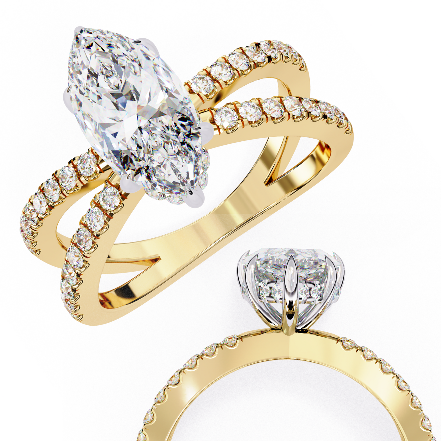 valencia lab grown diamond marquise infinity ring