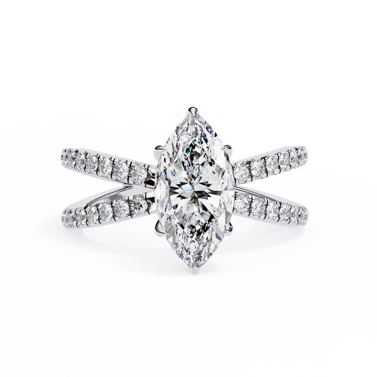 valencia lab grown diamond marquise infinity ring