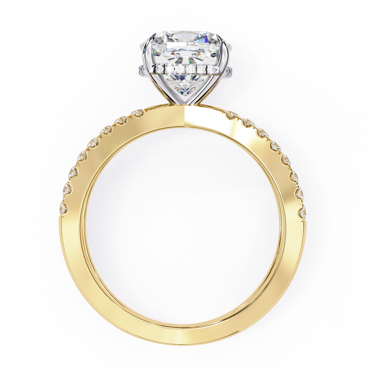 cushion cut crisscross lab grown diamond ring