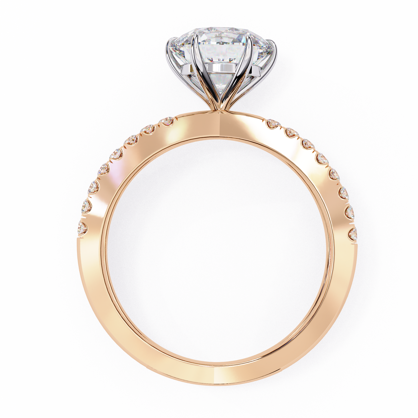 aurelia lab grown diamond round crisscross ring
