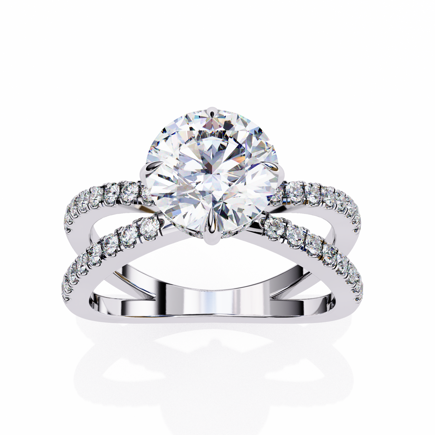 aurelia lab grown diamond round crisscross ring