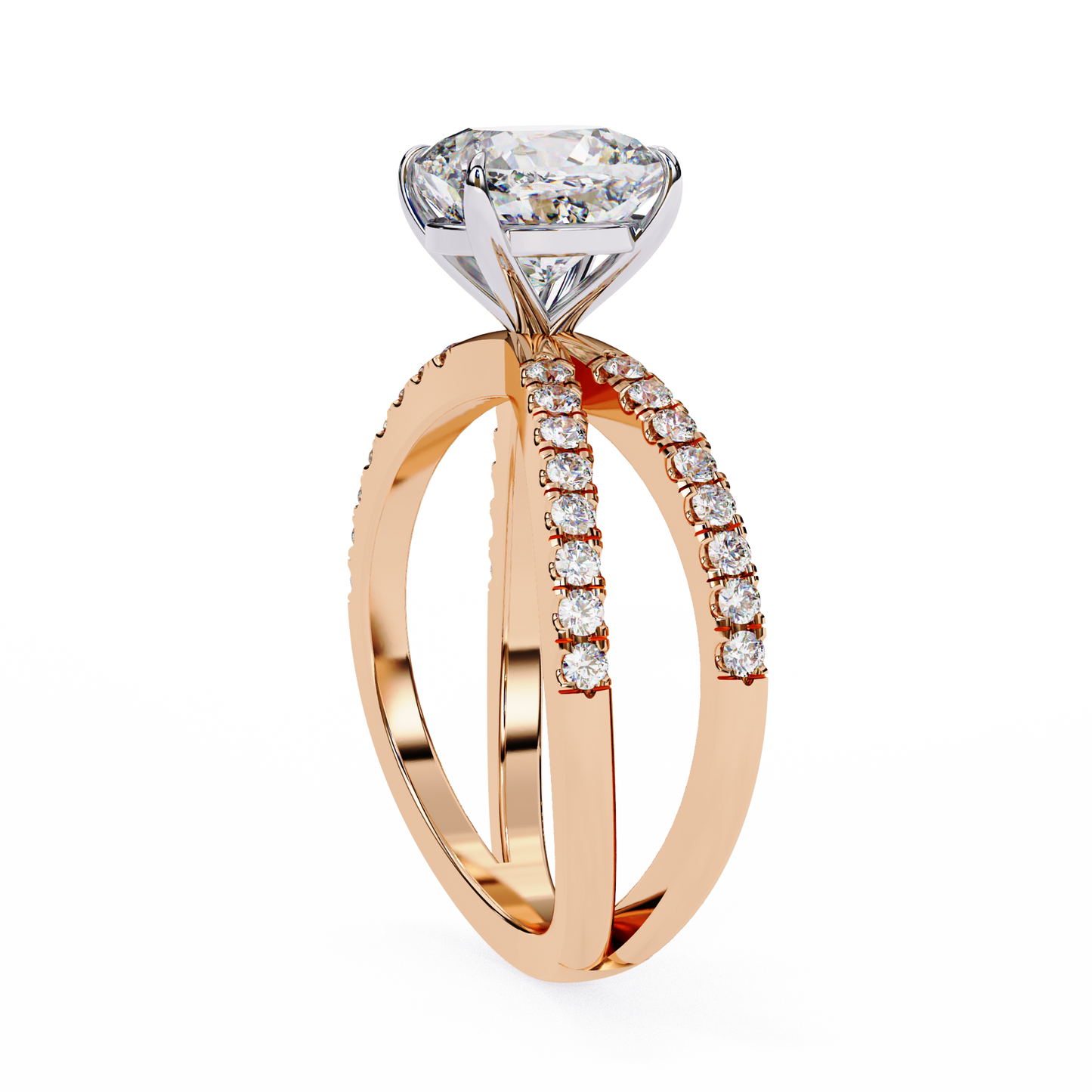 amaris lab grown diamond cushion infinity ring