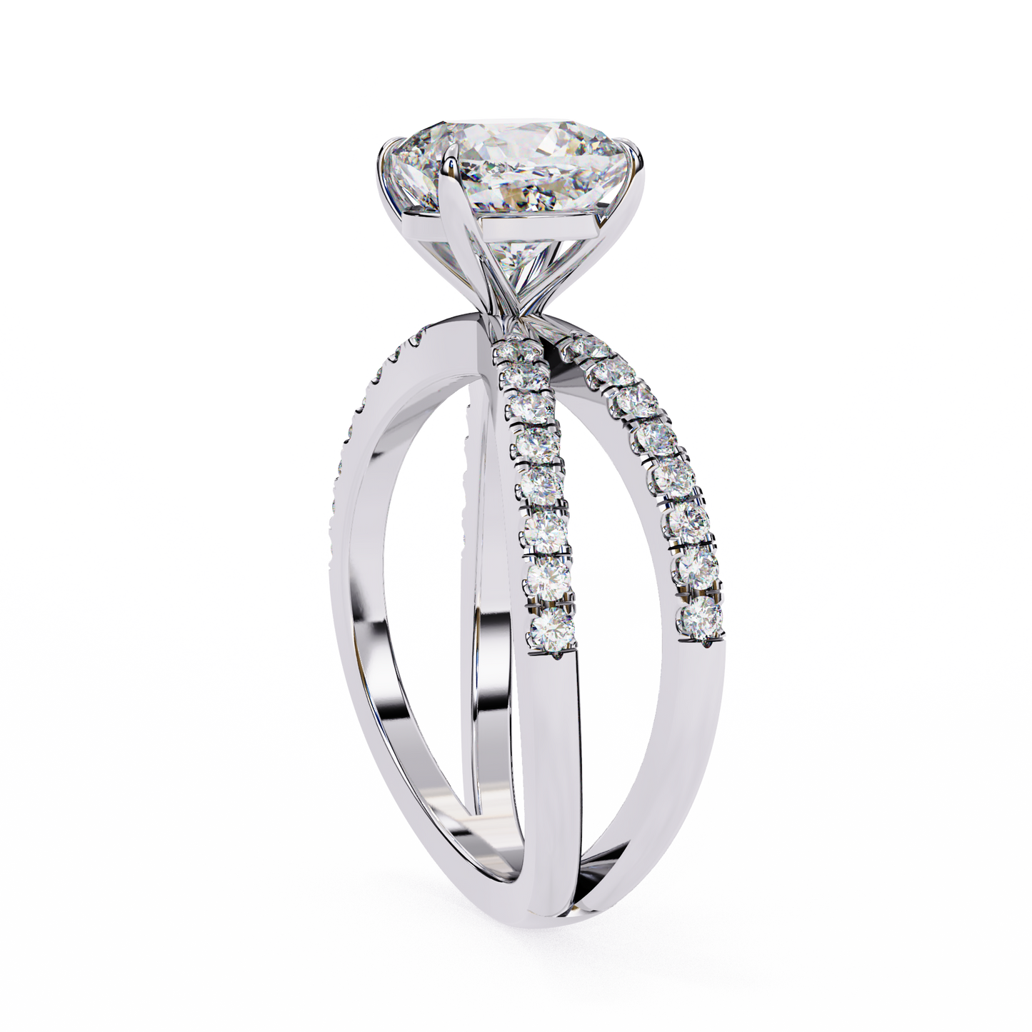 amaris lab grown diamond cushion infinity ring
