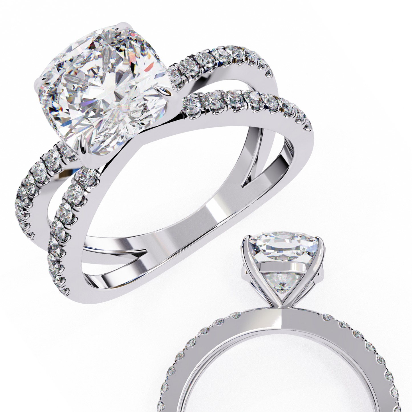 amaris lab grown diamond cushion infinity ring
