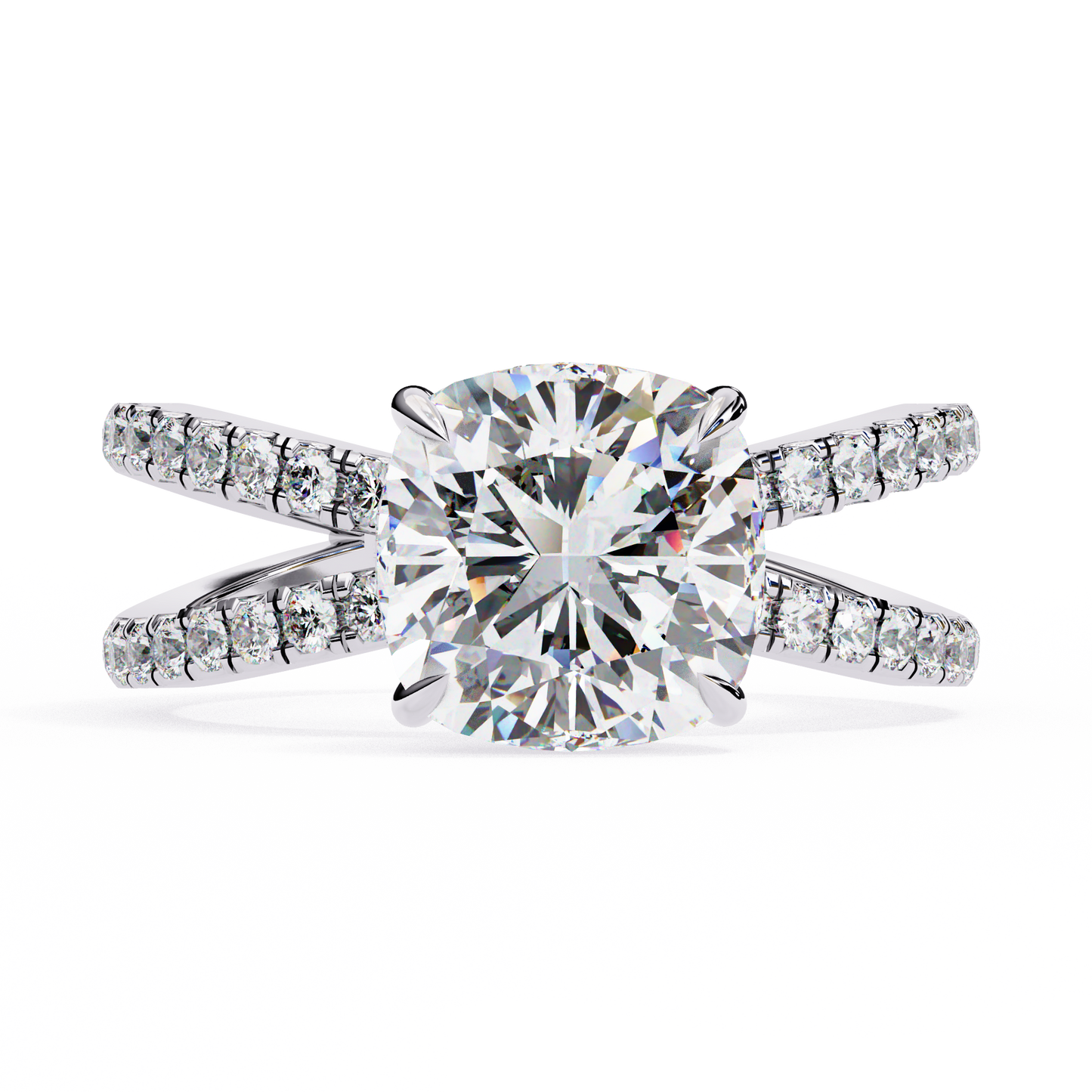 amaris lab grown diamond cushion infinity ring