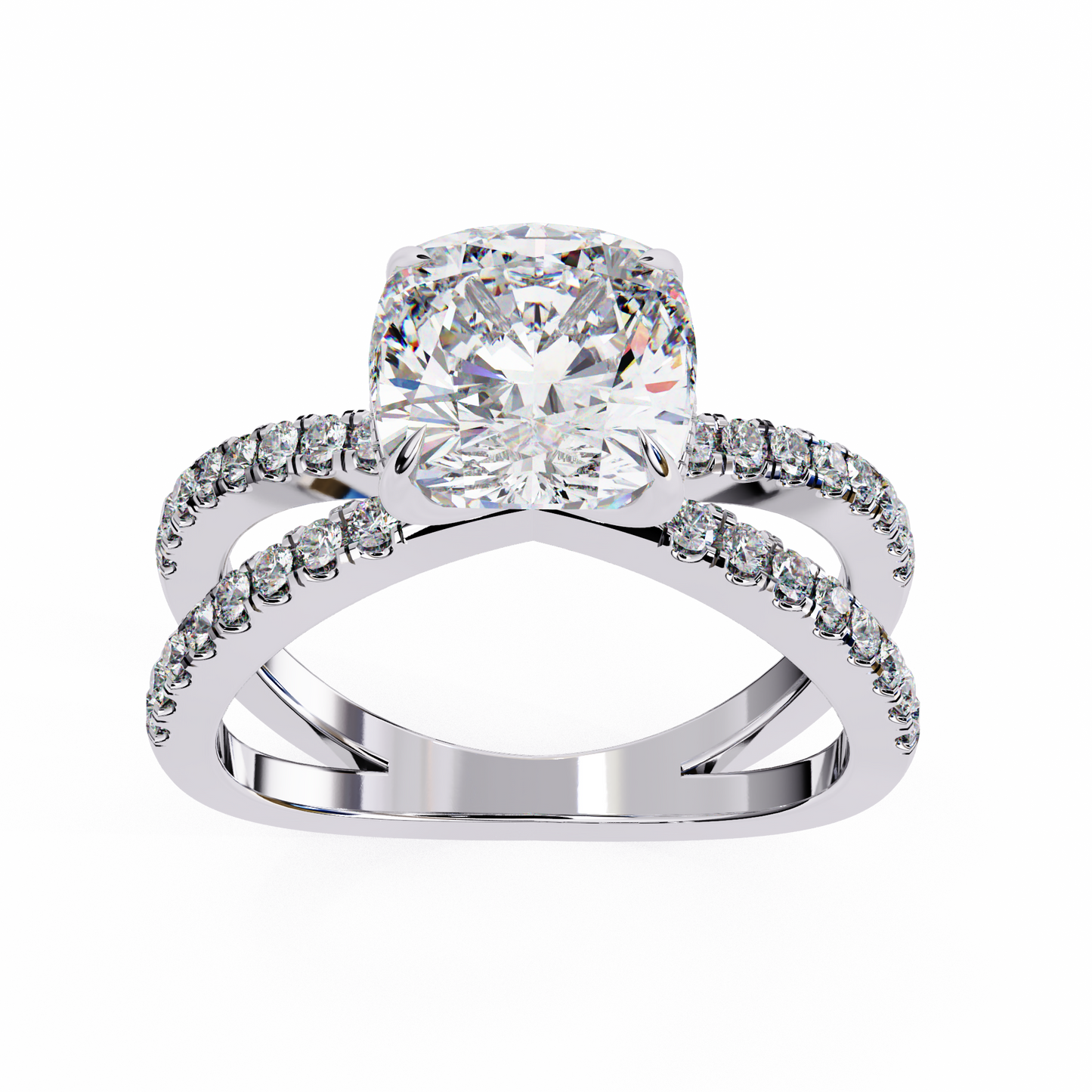 amaris lab grown diamond cushion infinity ring