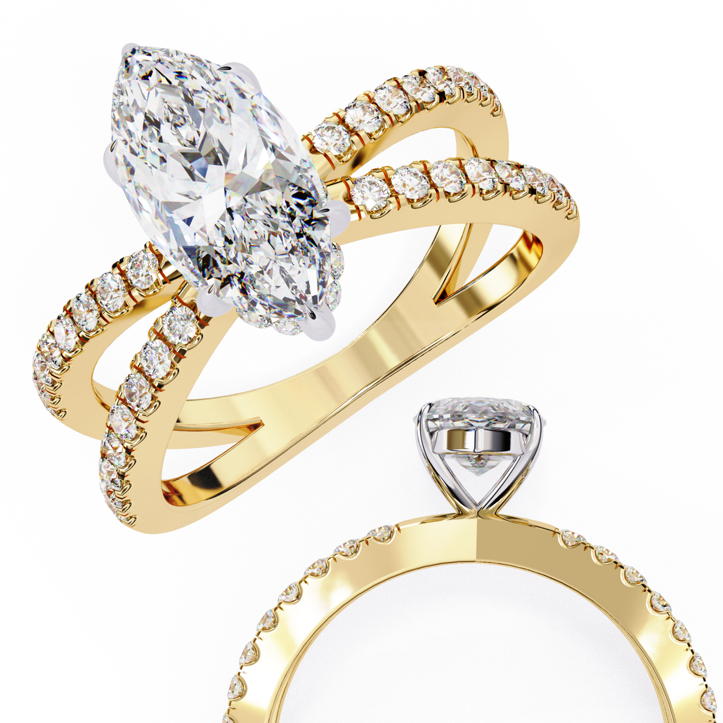 marquise lab grown diamond ring