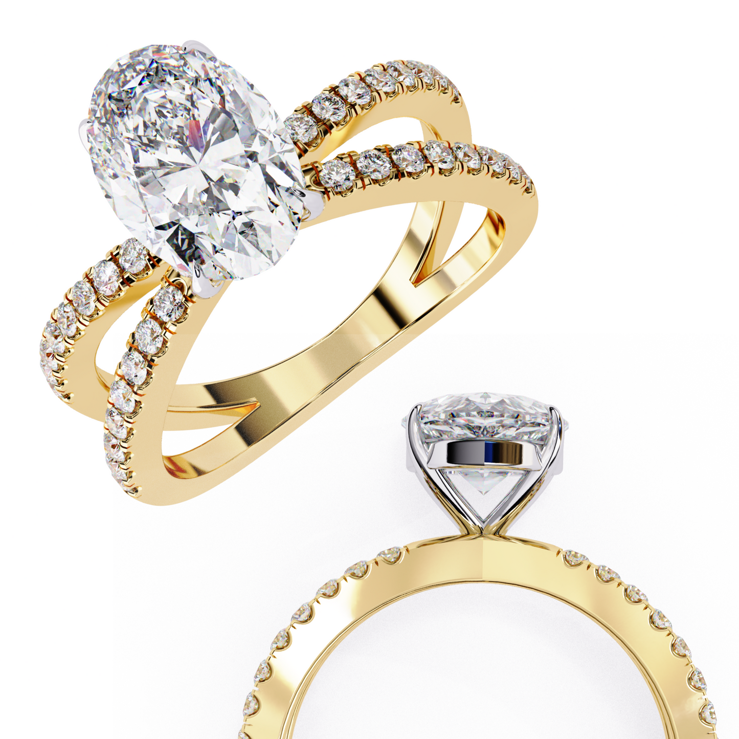 elowen lab grown diamond oval embrace