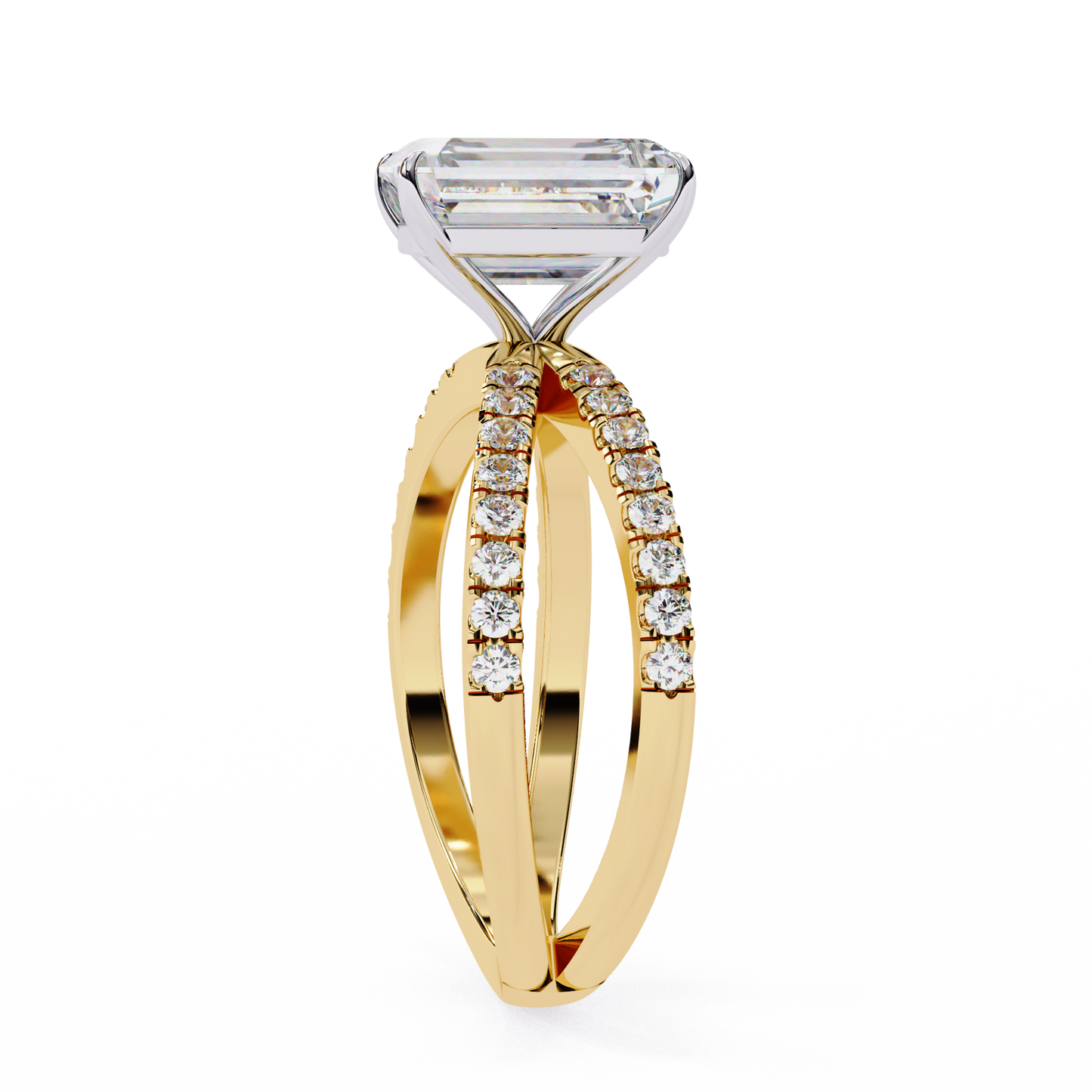 aurora lab grown diamond emerald embrace