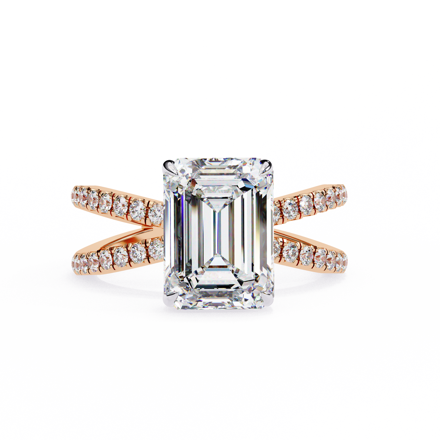 aurora lab grown diamond emerald embrace