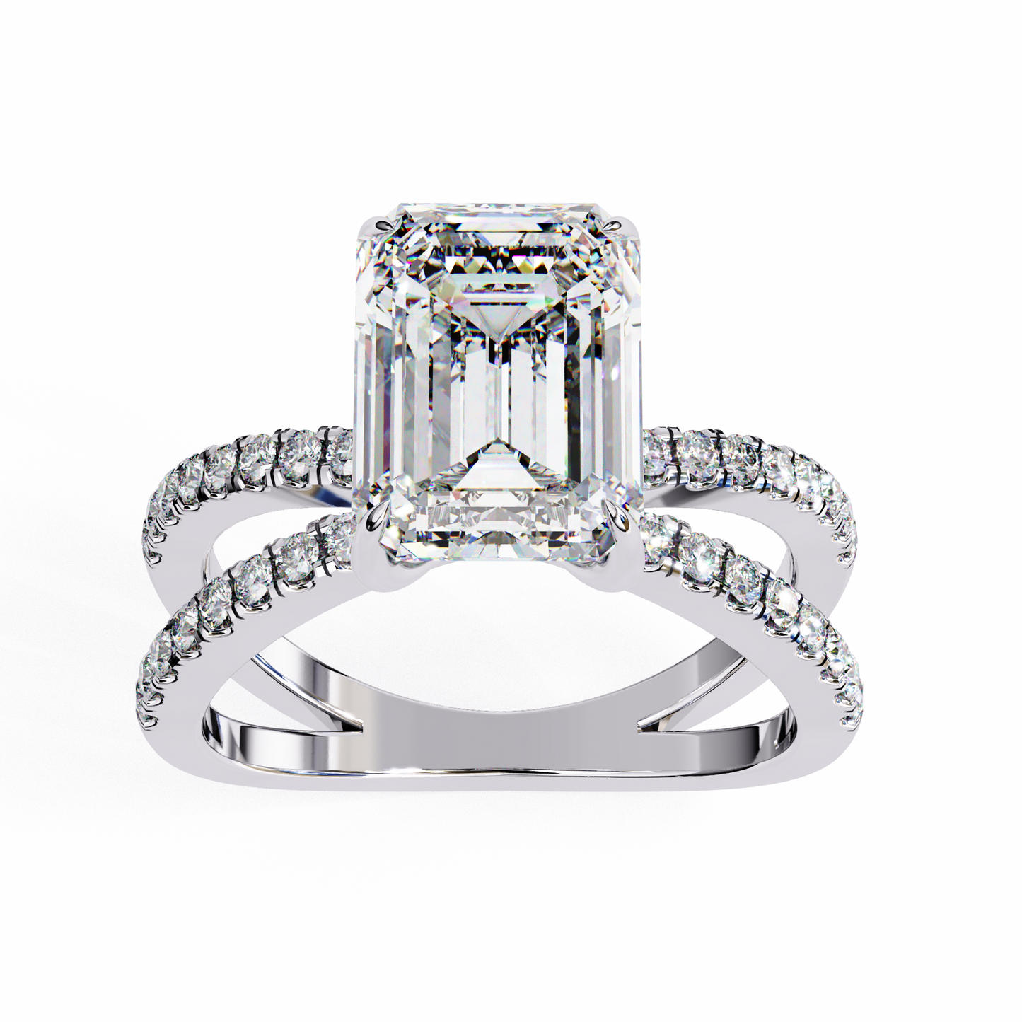 aurora lab grown diamond emerald embrace