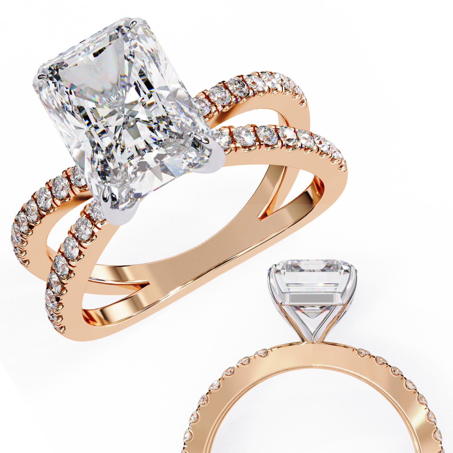 celine lab grown diamond radiant embrace ring