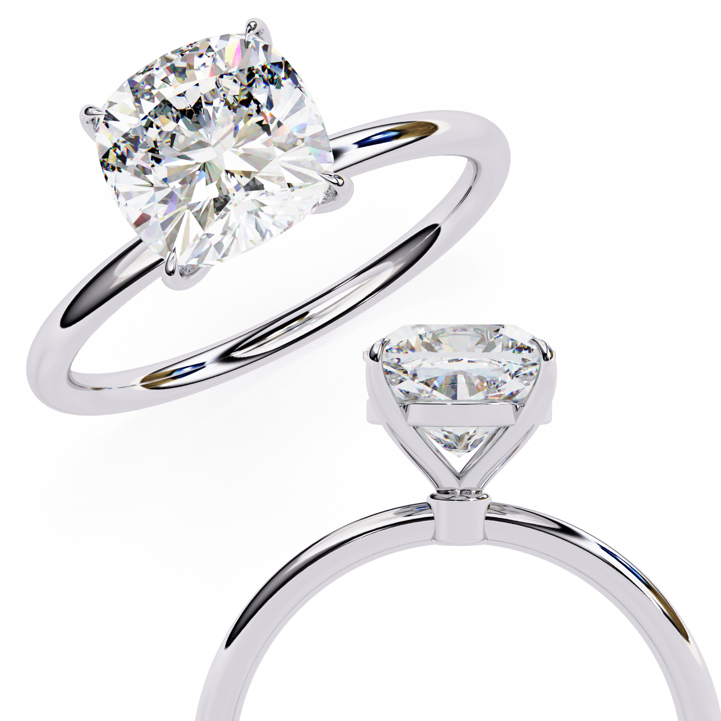bloom cushion lab grown diamond ring