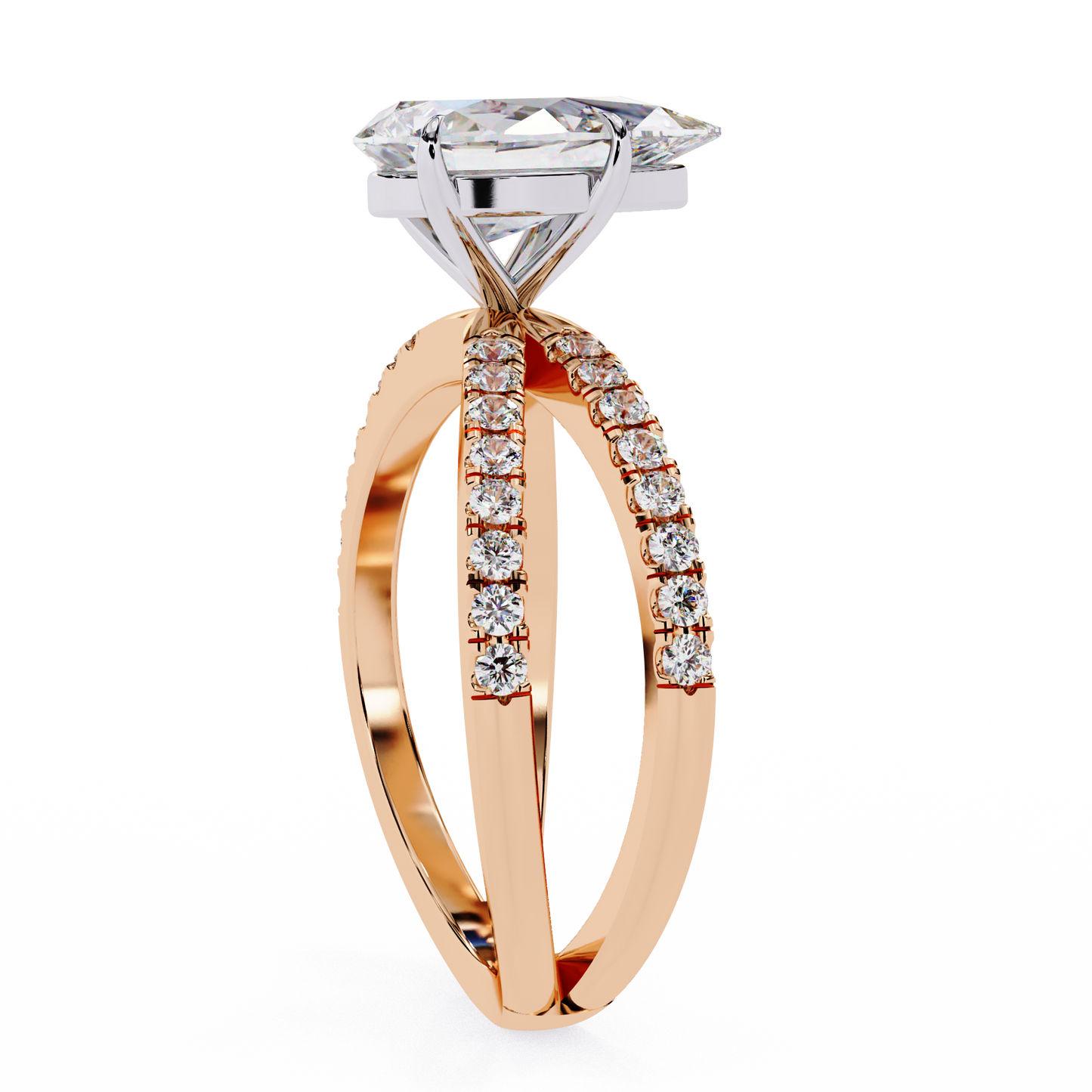 maristelle lab grown diamond pear infinity ring