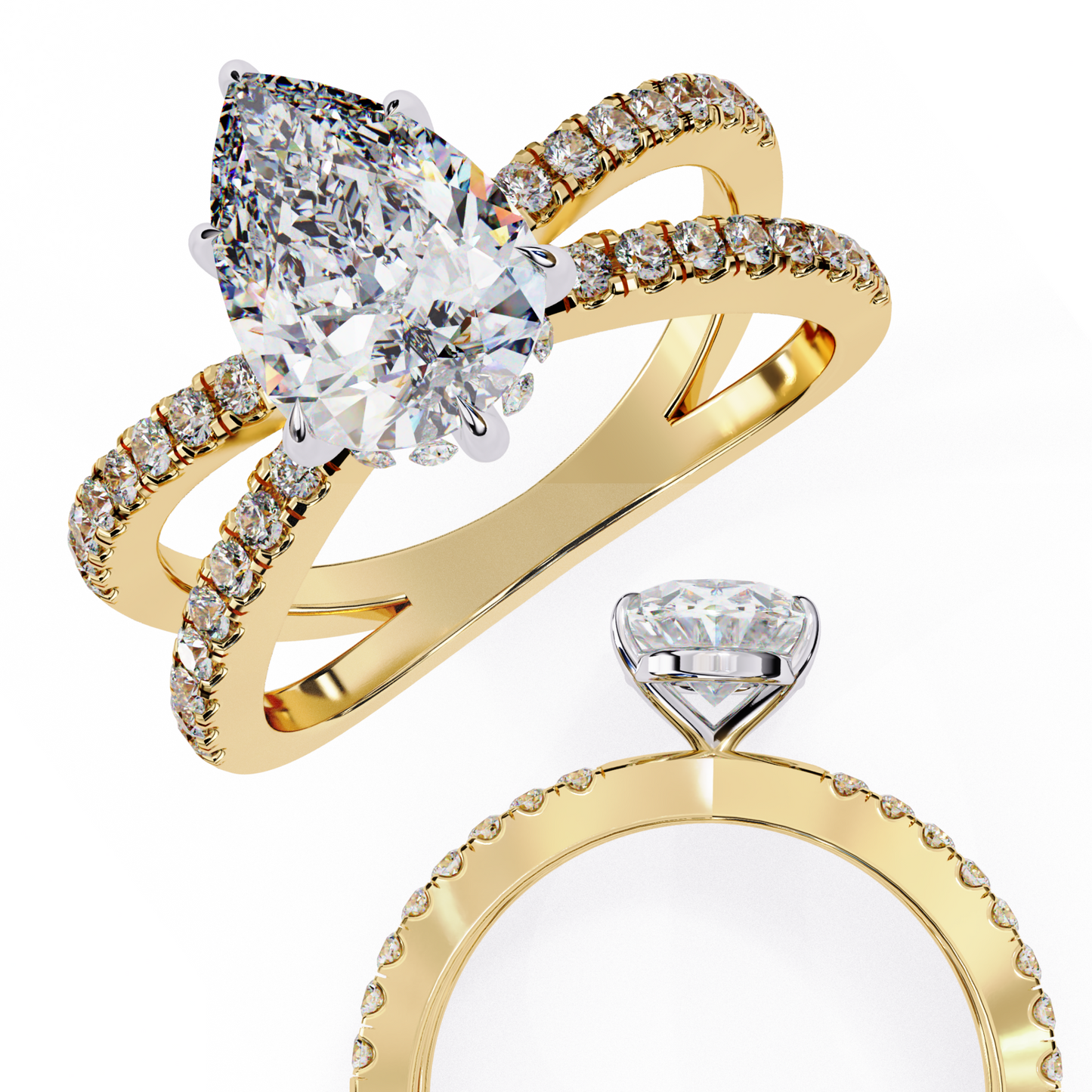 maristelle lab grown diamond pear infinity ring