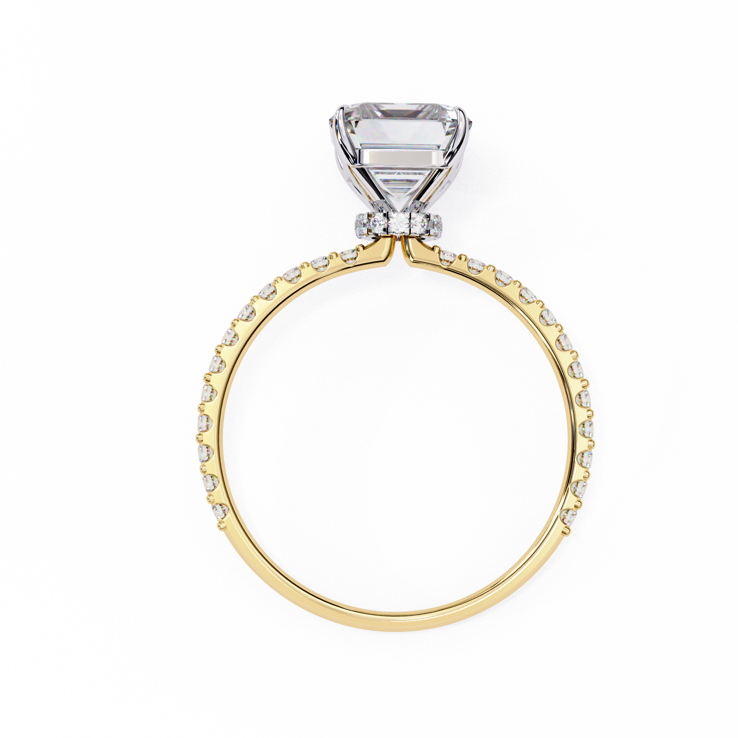 emerald lab grown diamond pavé ring