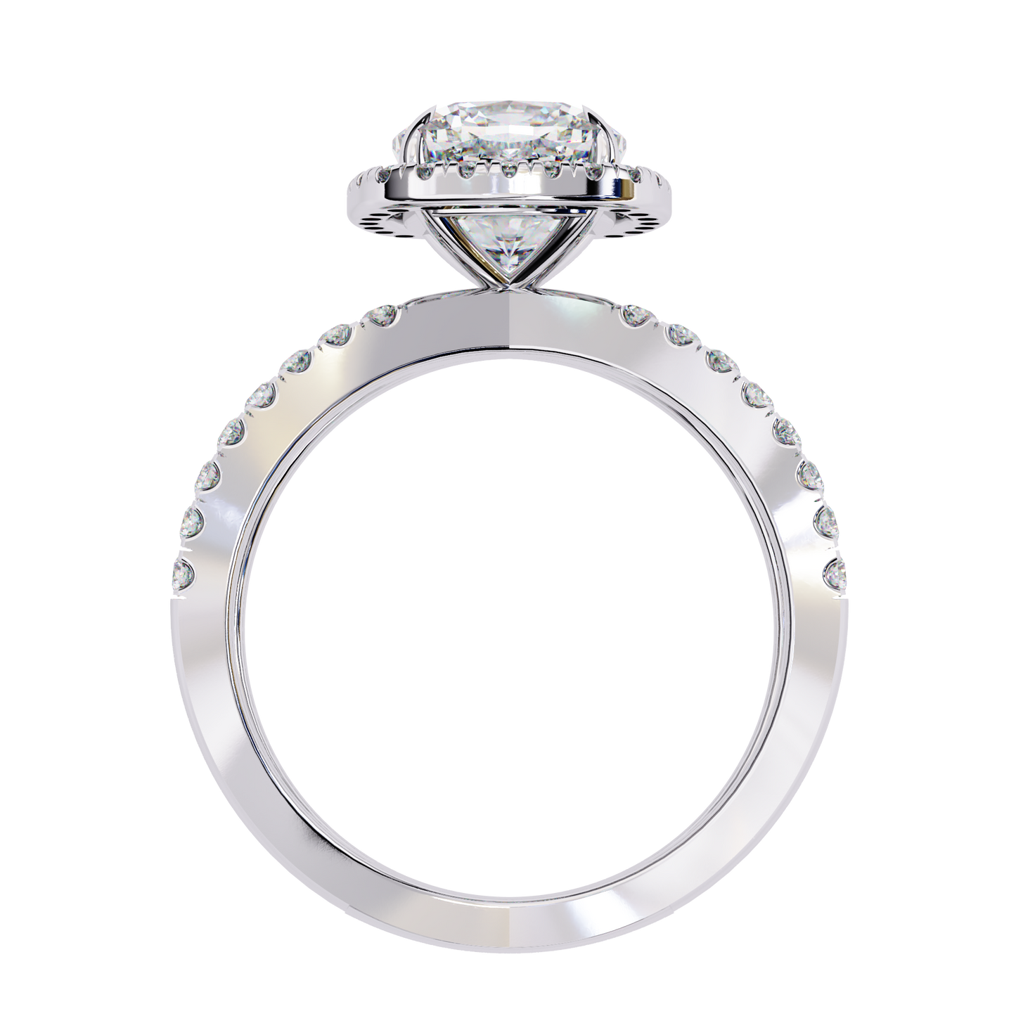 cushion halo crisscross lab grown diamond ring