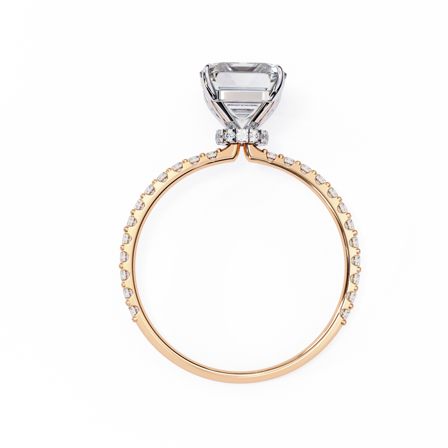 emerald lab grown diamond pavé ring