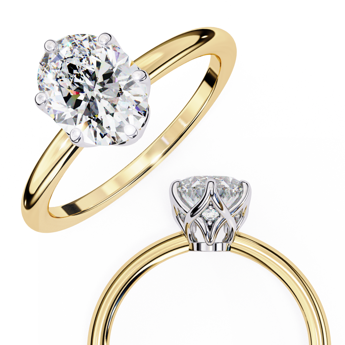 fleurina lab grown diamond tulip solitaire