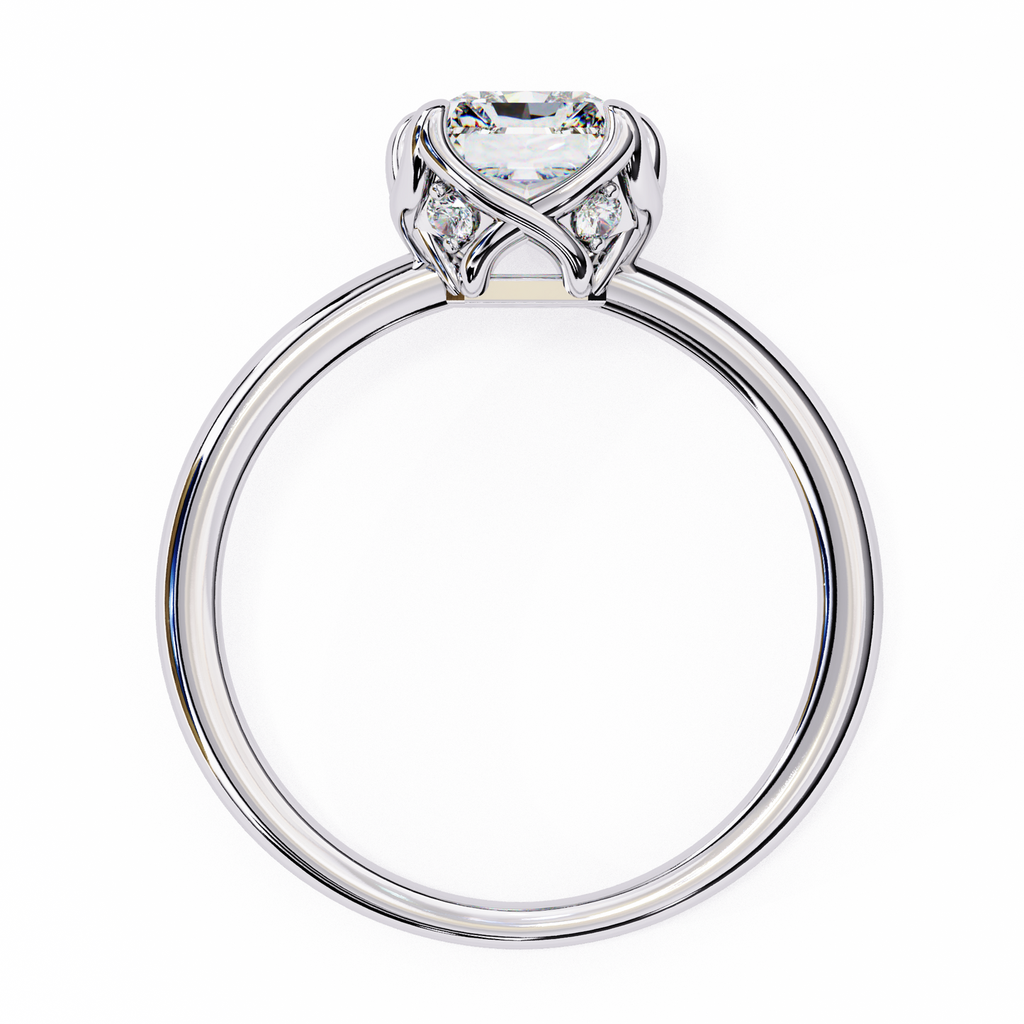 aurora emerald cut lab grown diamond ring