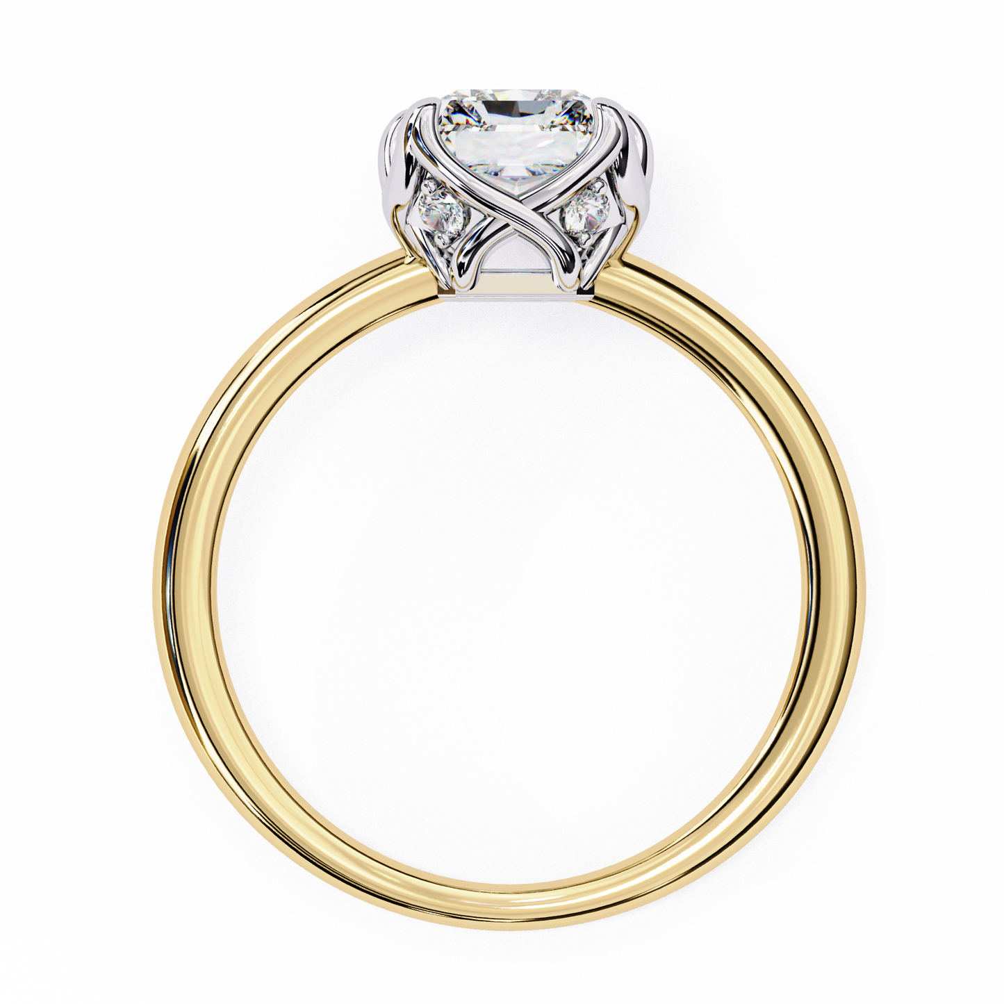 aurora emerald cut lab grown diamond ring