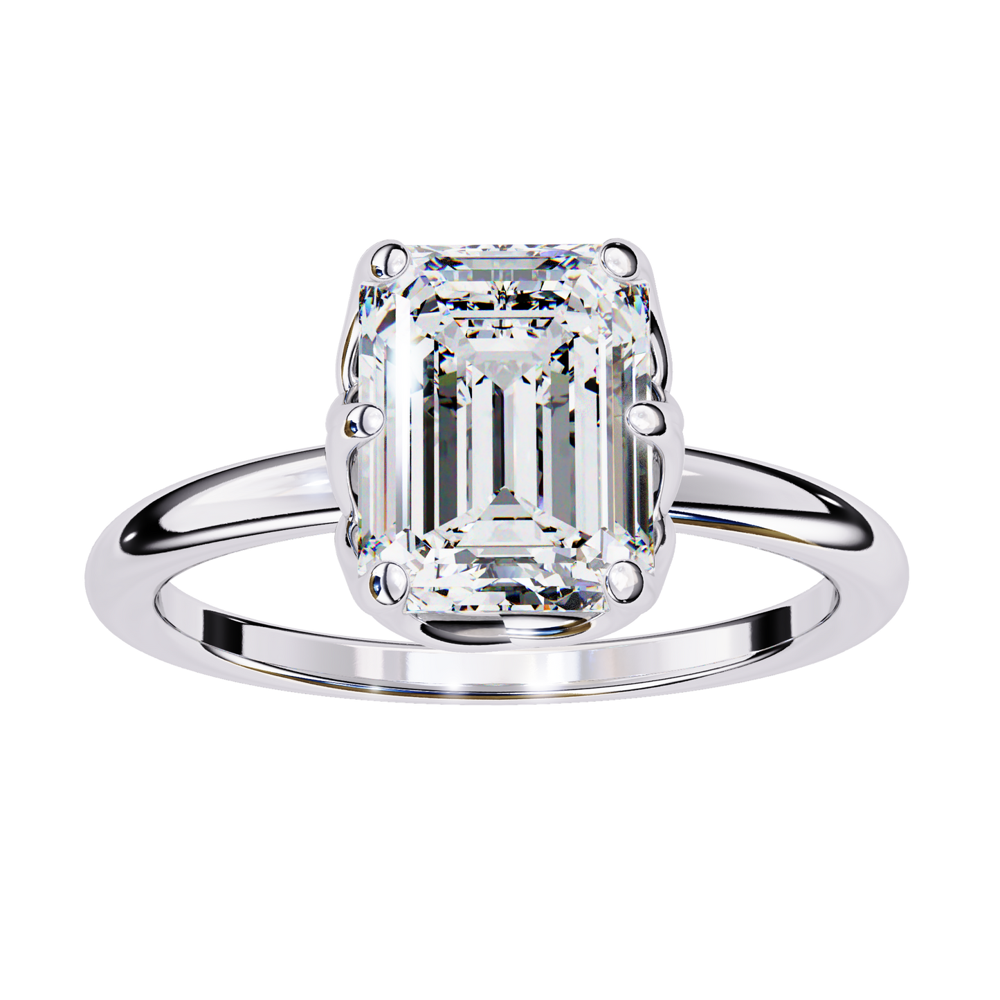aurora emerald cut lab grown diamond ring