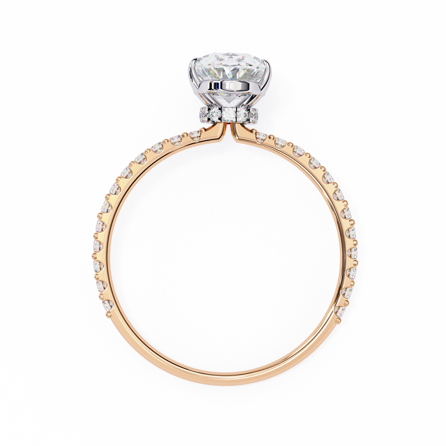 whispering oval lab grown diamond ring