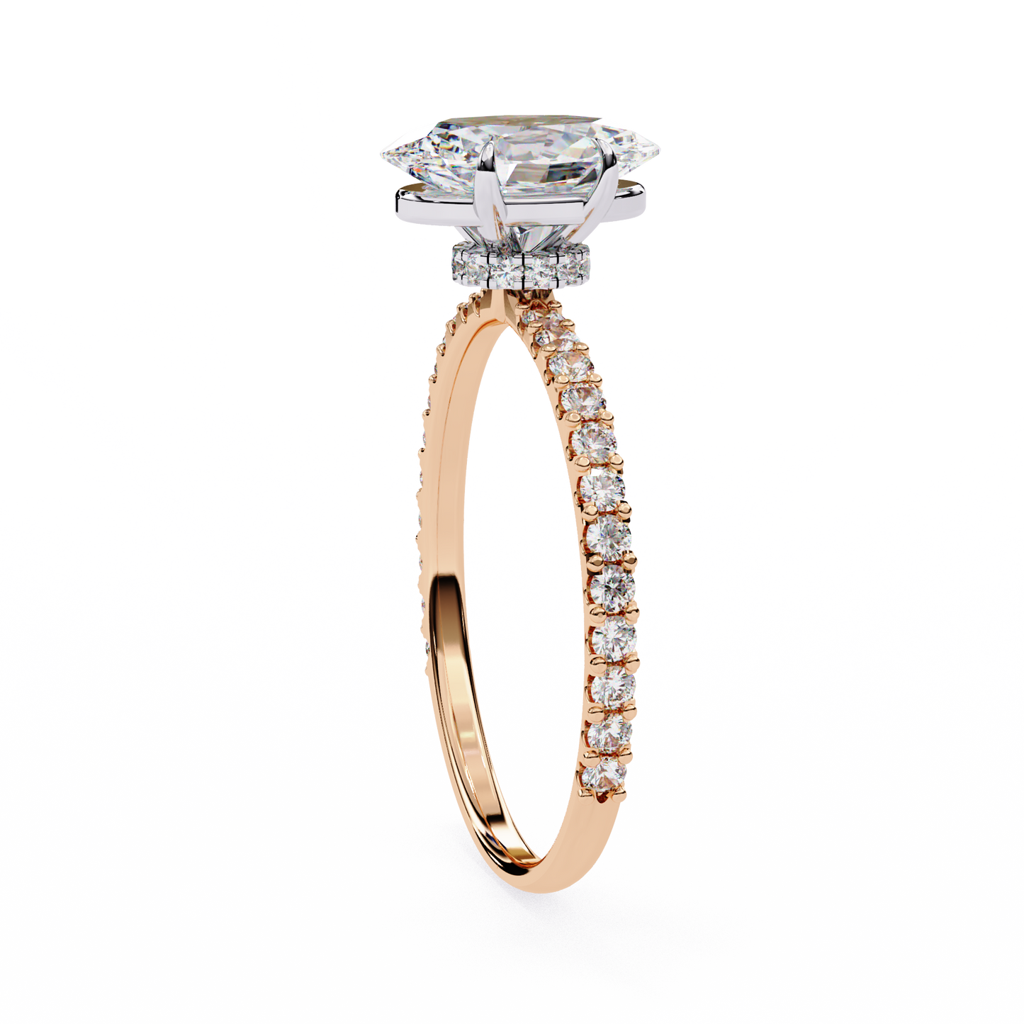 whispering oval lab grown diamond ring