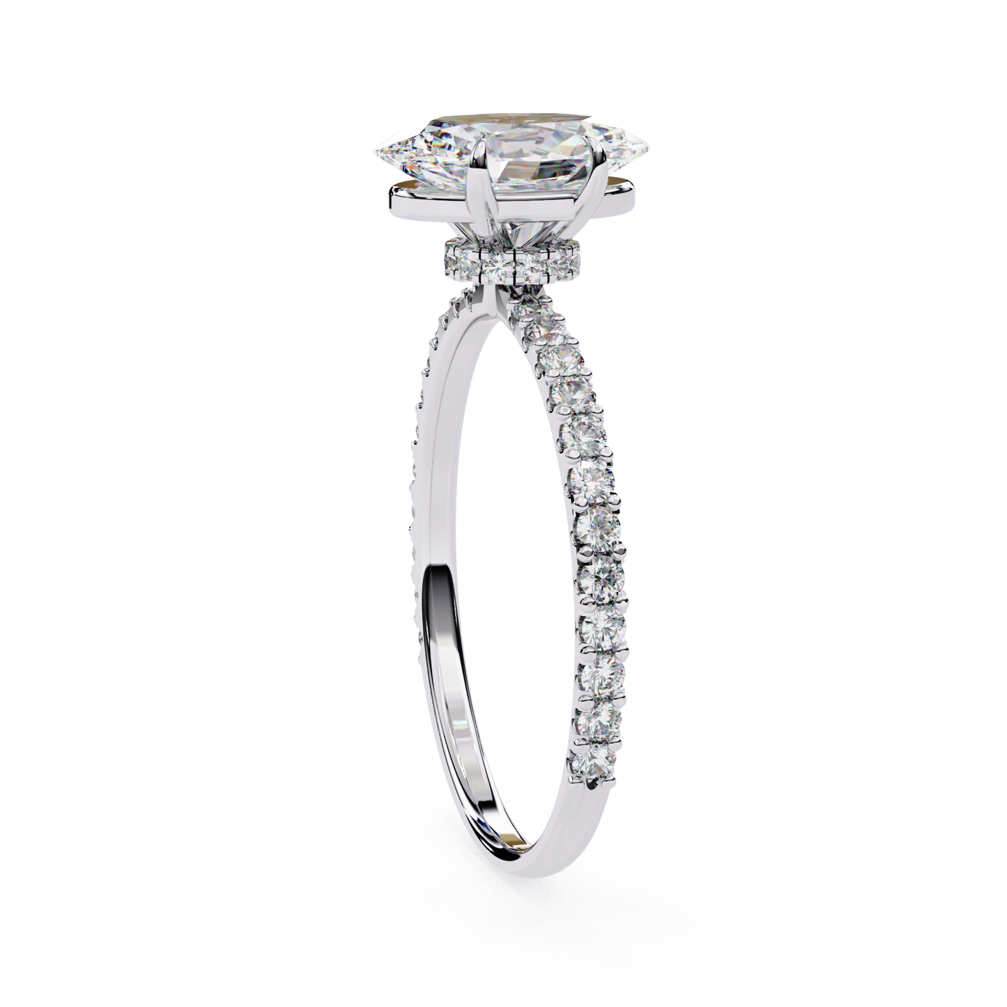 whispering oval lab grown diamond ring