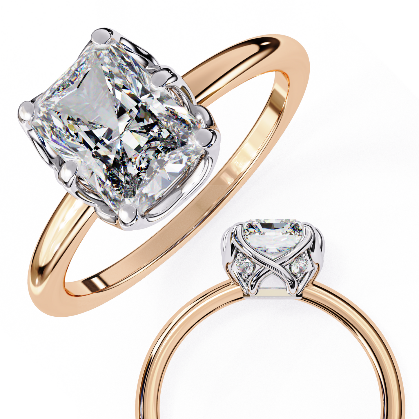 radiant grace lab grown diamond ring