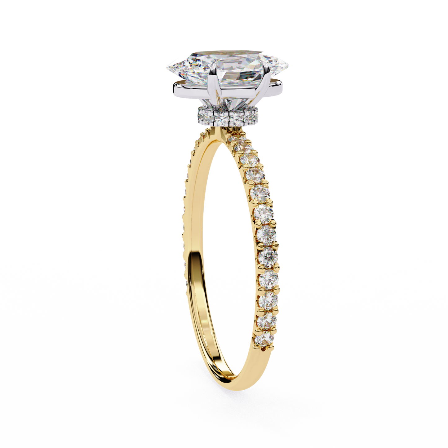 whispering oval lab grown diamond ring