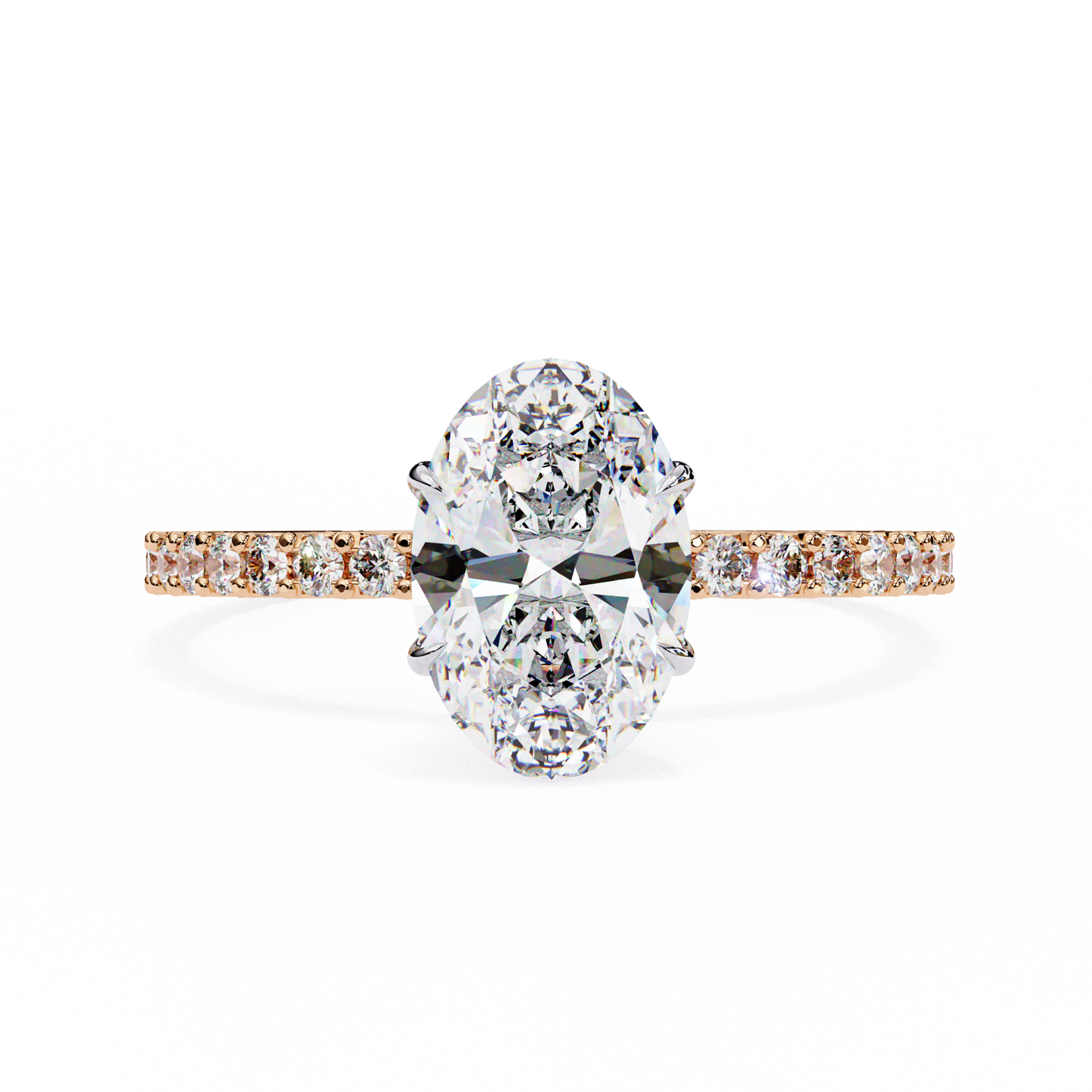 whispering oval lab grown diamond ring