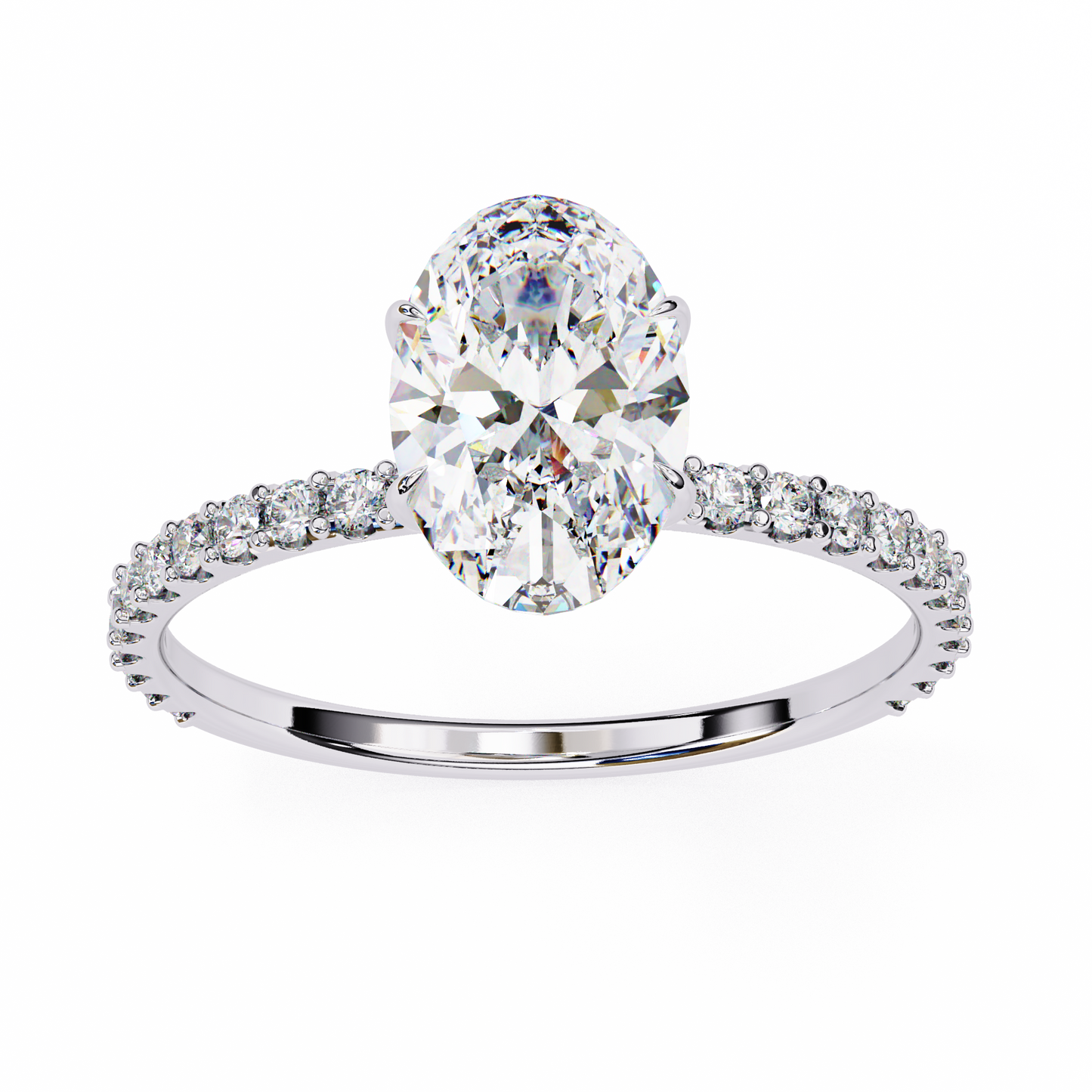 whispering oval lab grown diamond ring