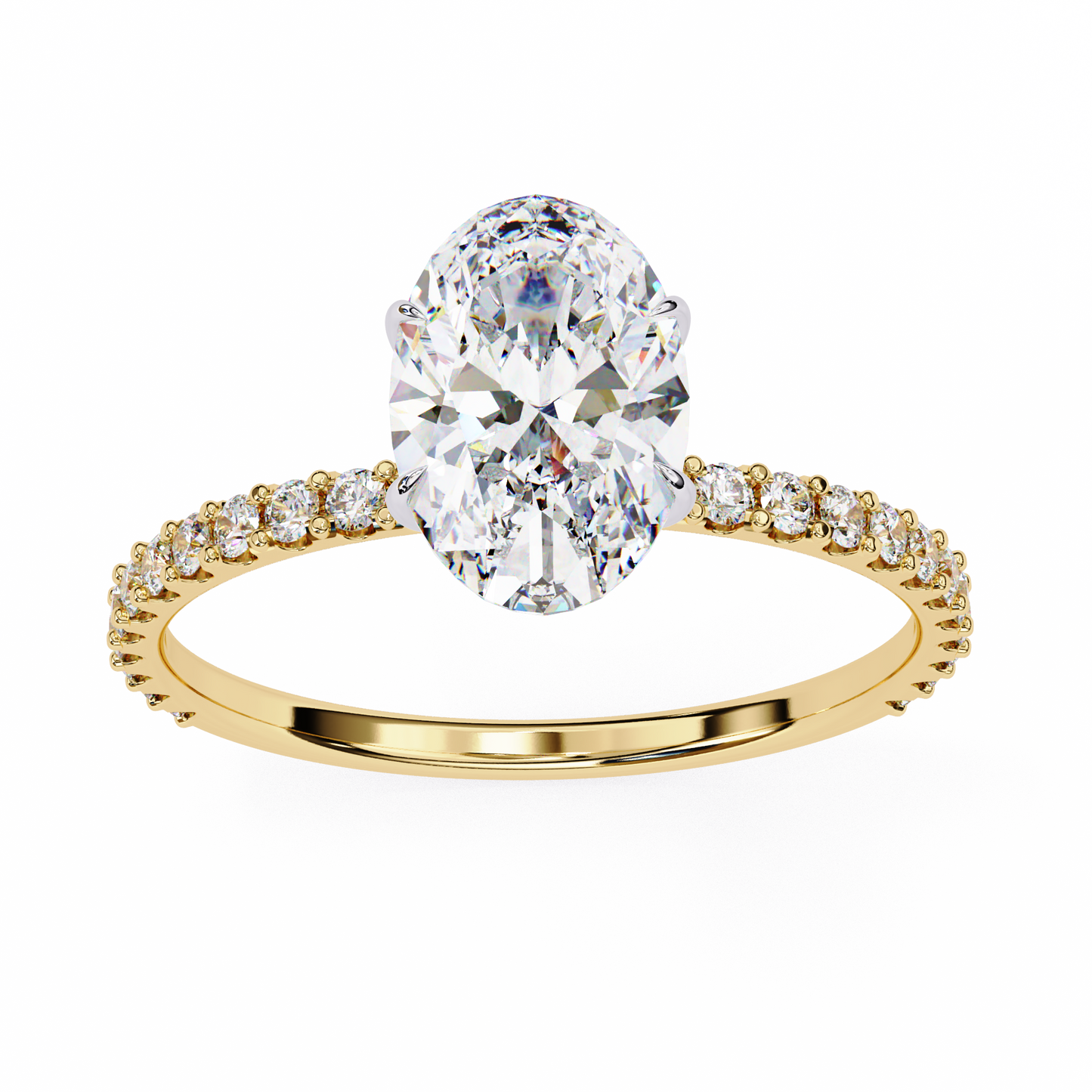 whispering oval lab grown diamond ring