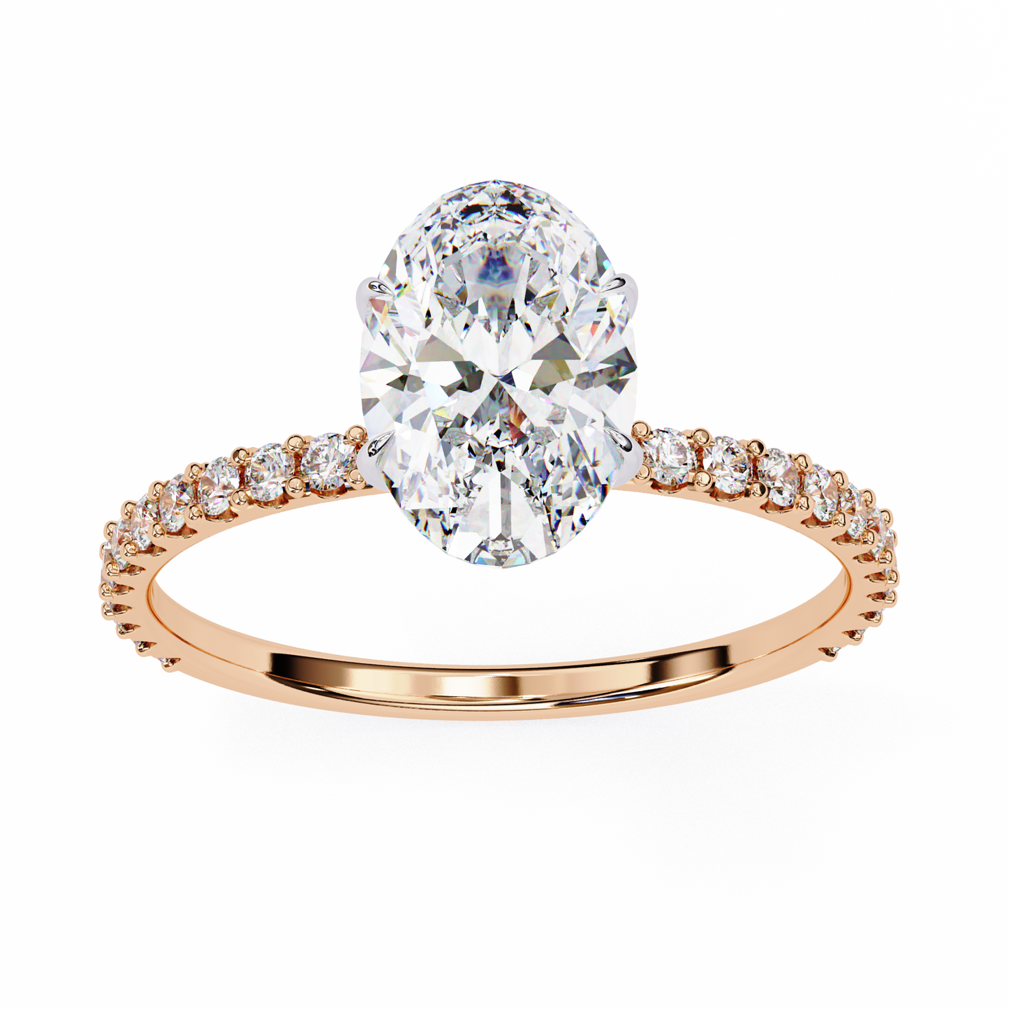 whispering oval lab grown diamond ring