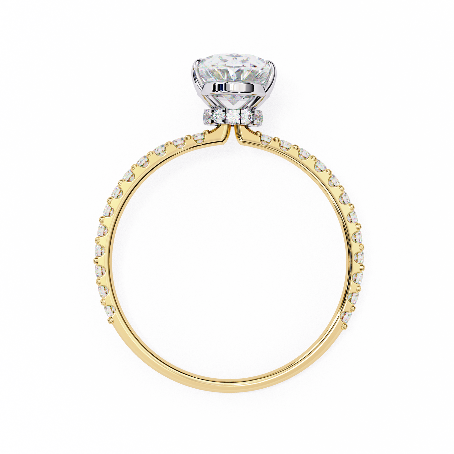 whispering oval lab grown diamond ring