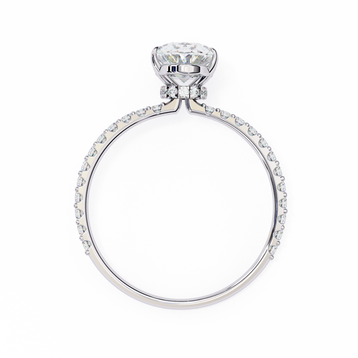 whispering oval lab grown diamond ring
