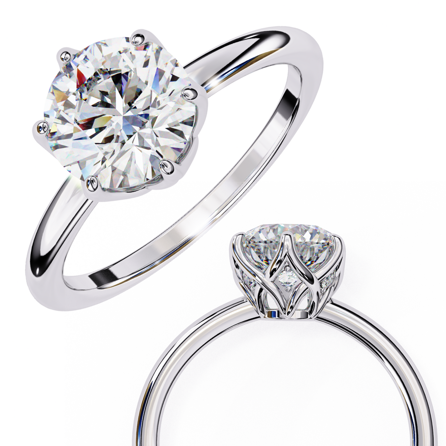 round shape grace lab grown diamond ring