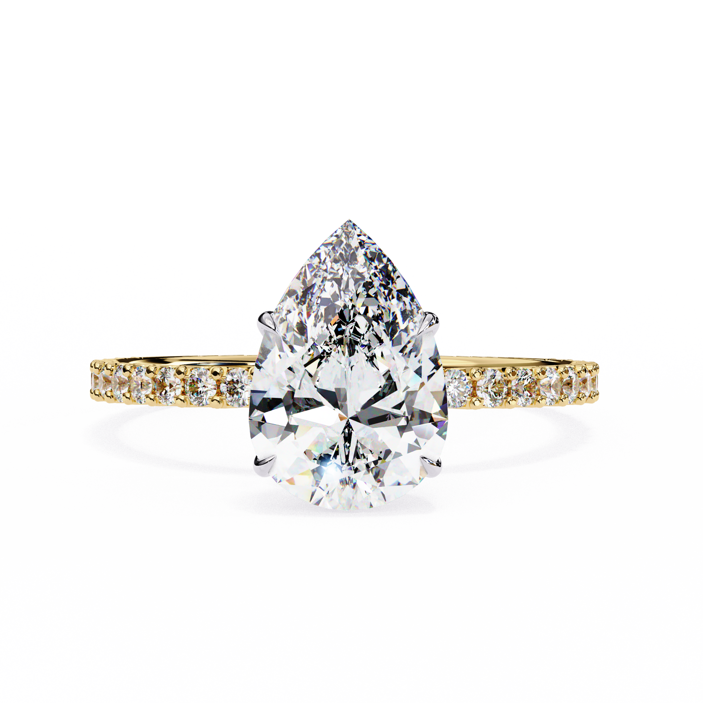 blossom pear shape lab grown diamond ring
