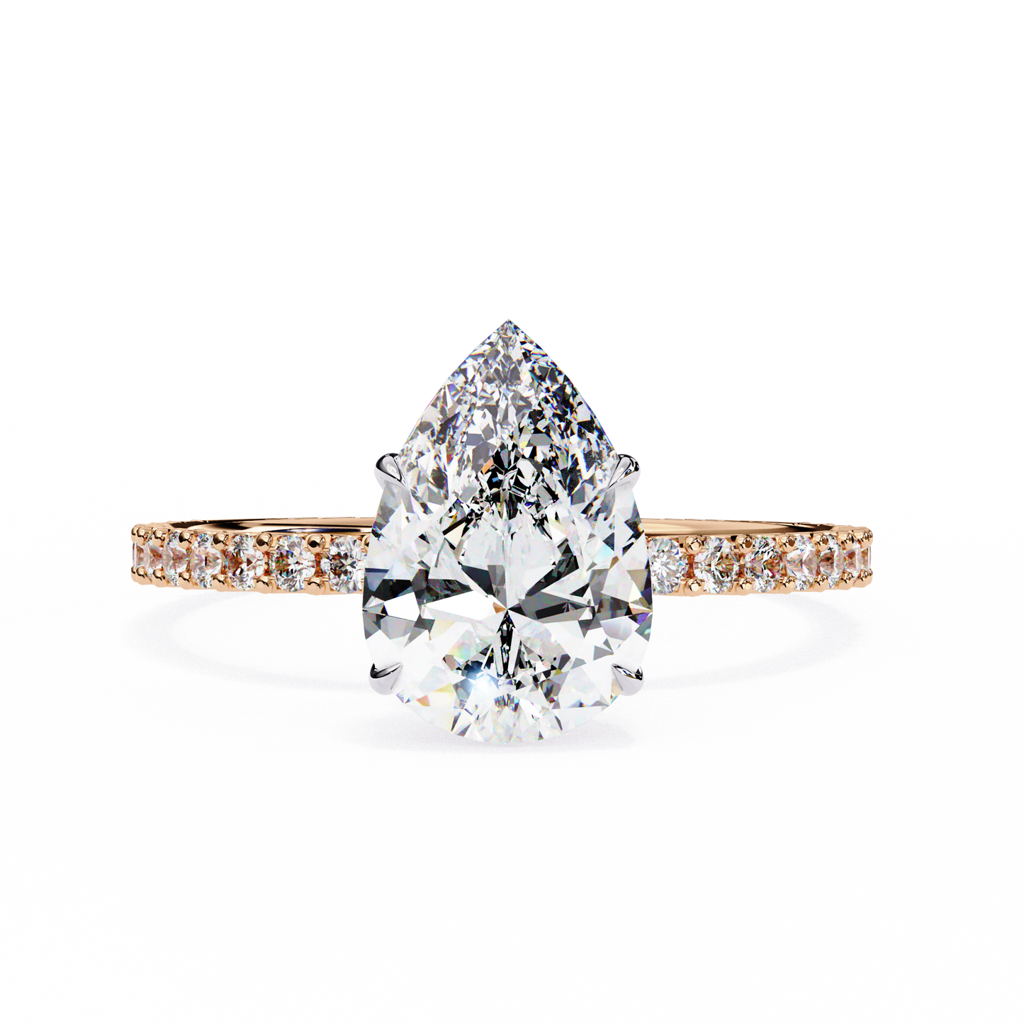 blossom pear shape lab grown diamond ring