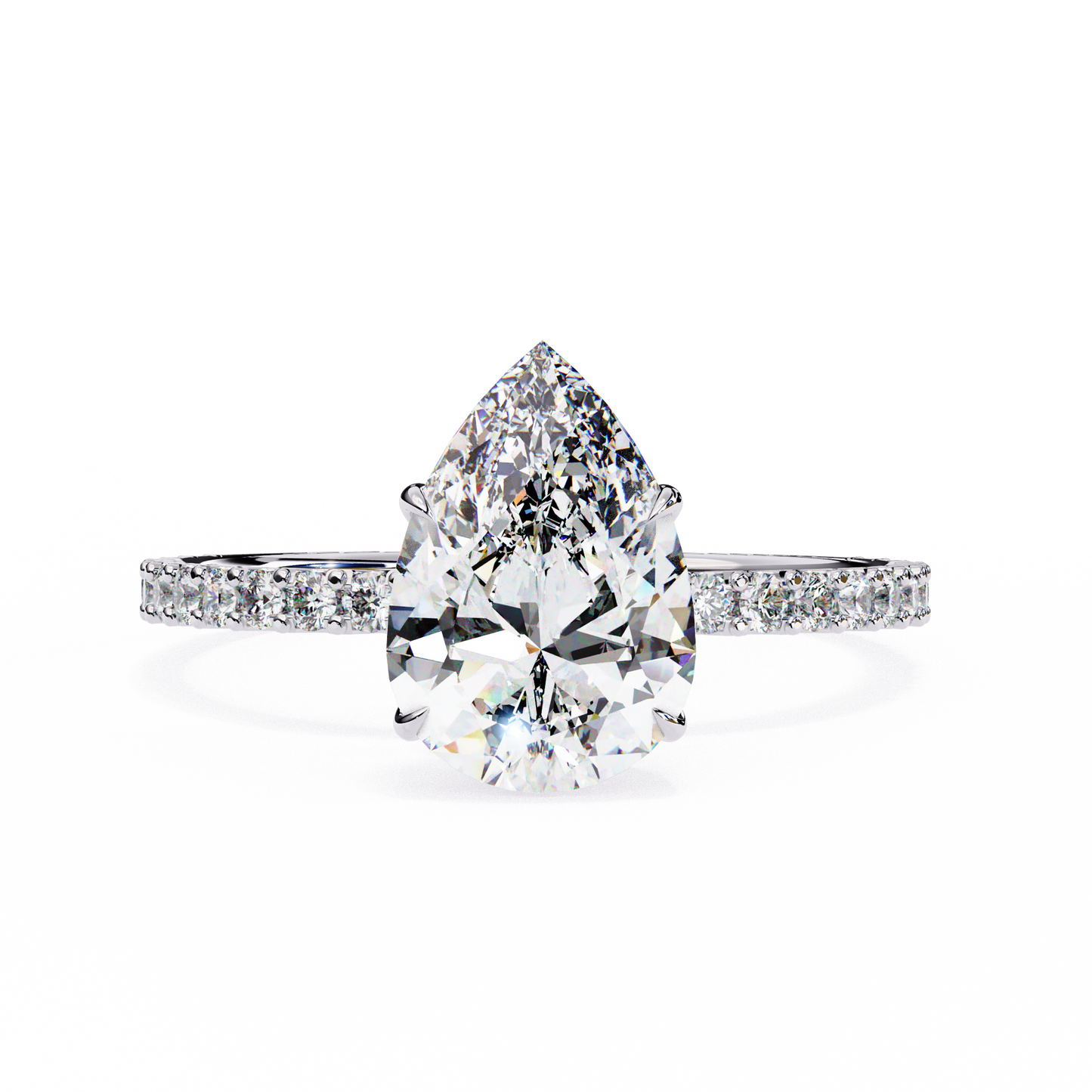 blossom pear shape lab grown diamond ring