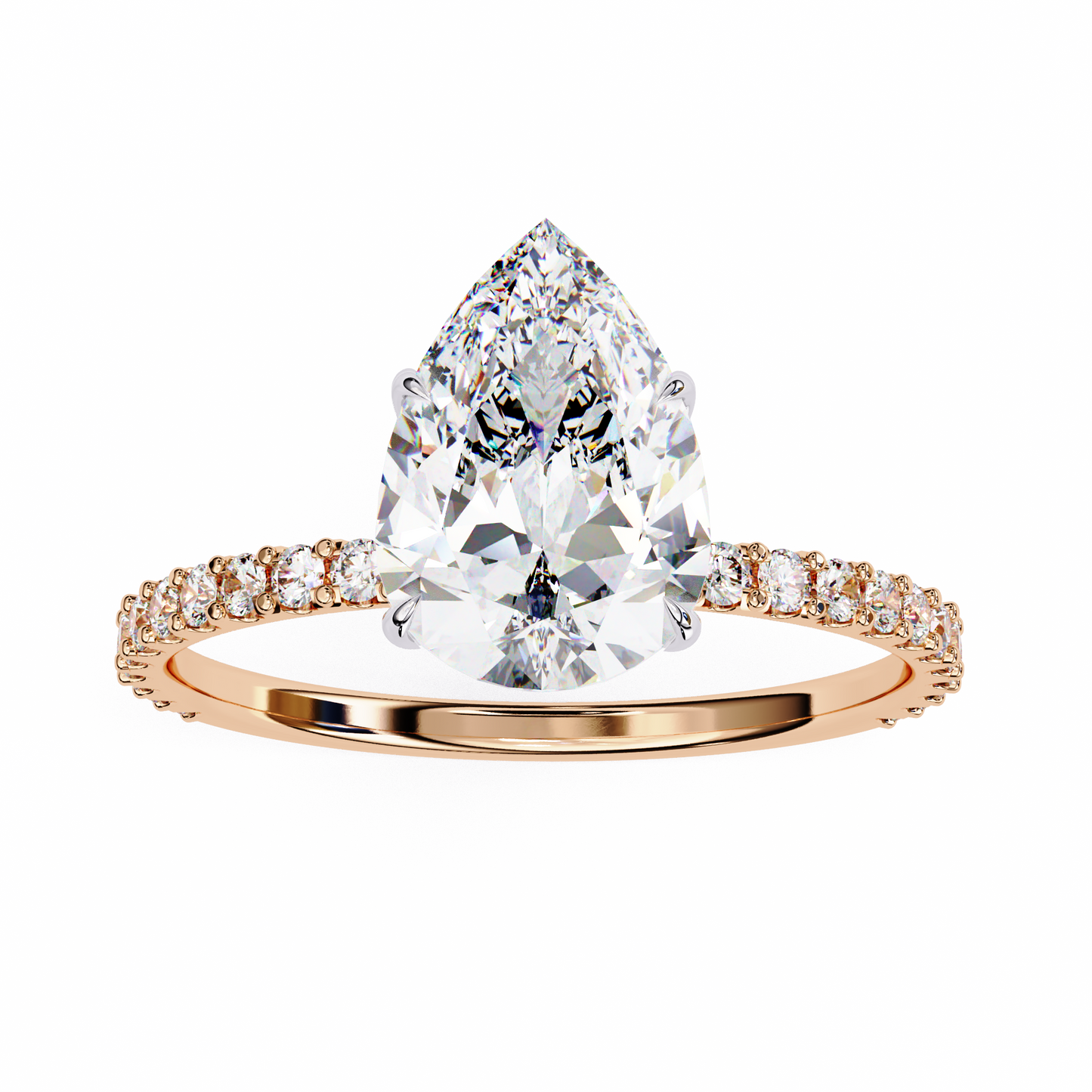 blossom pear shape lab grown diamond ring