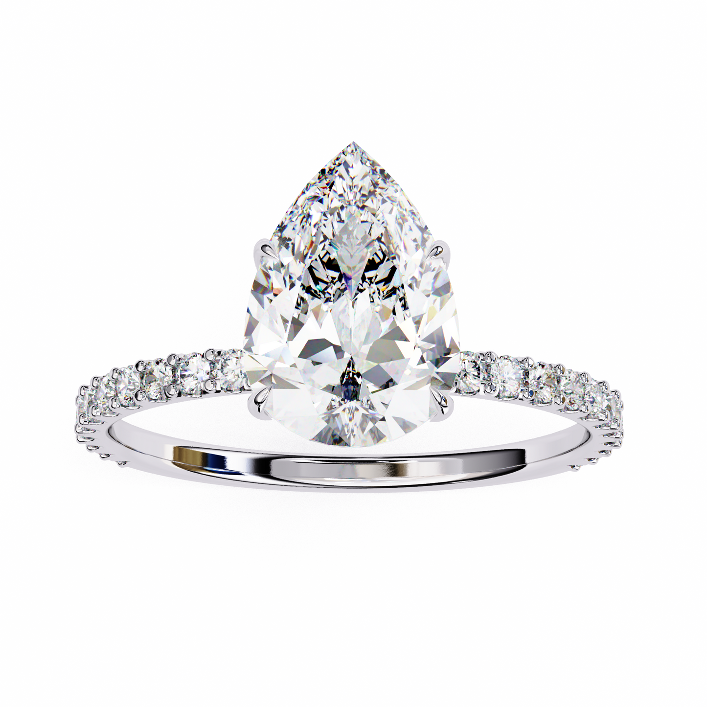 blossom pear shape lab grown diamond ring