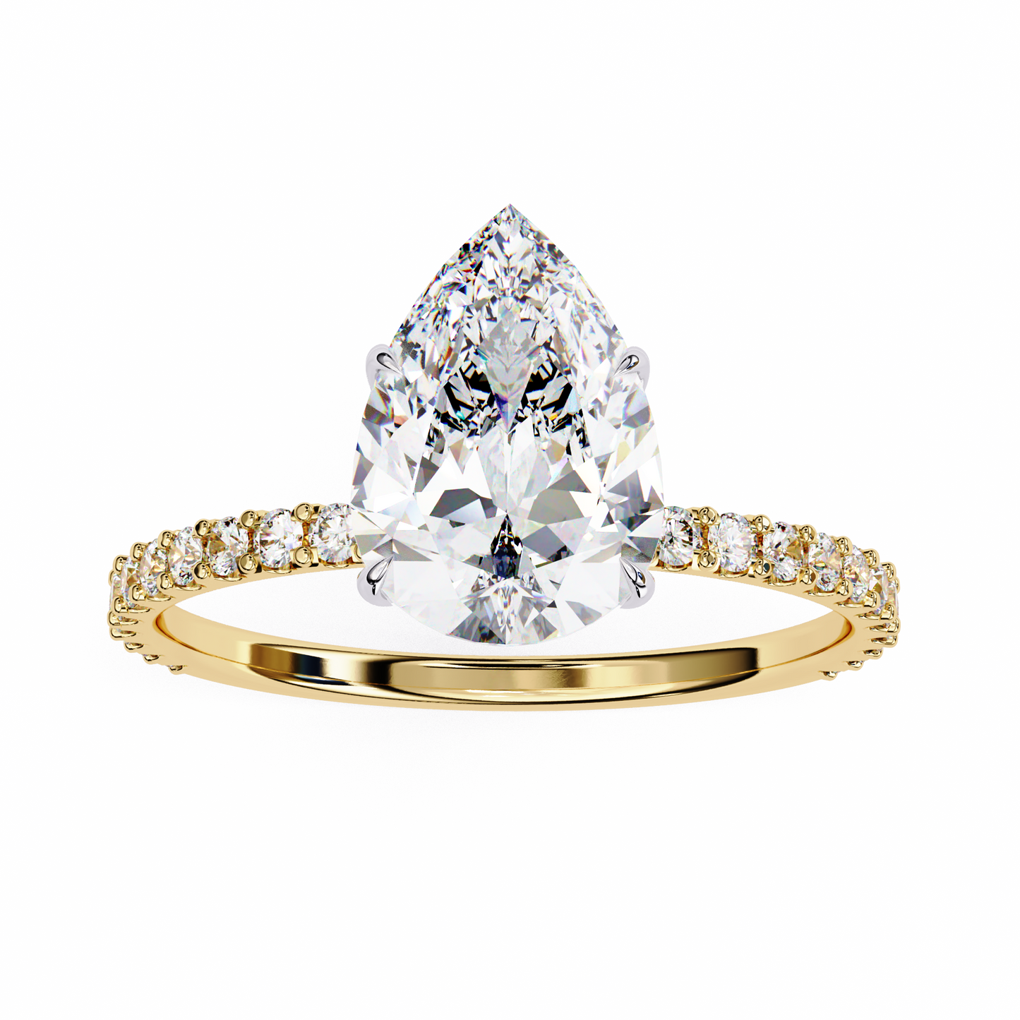 blossom pear shape lab grown diamond ring